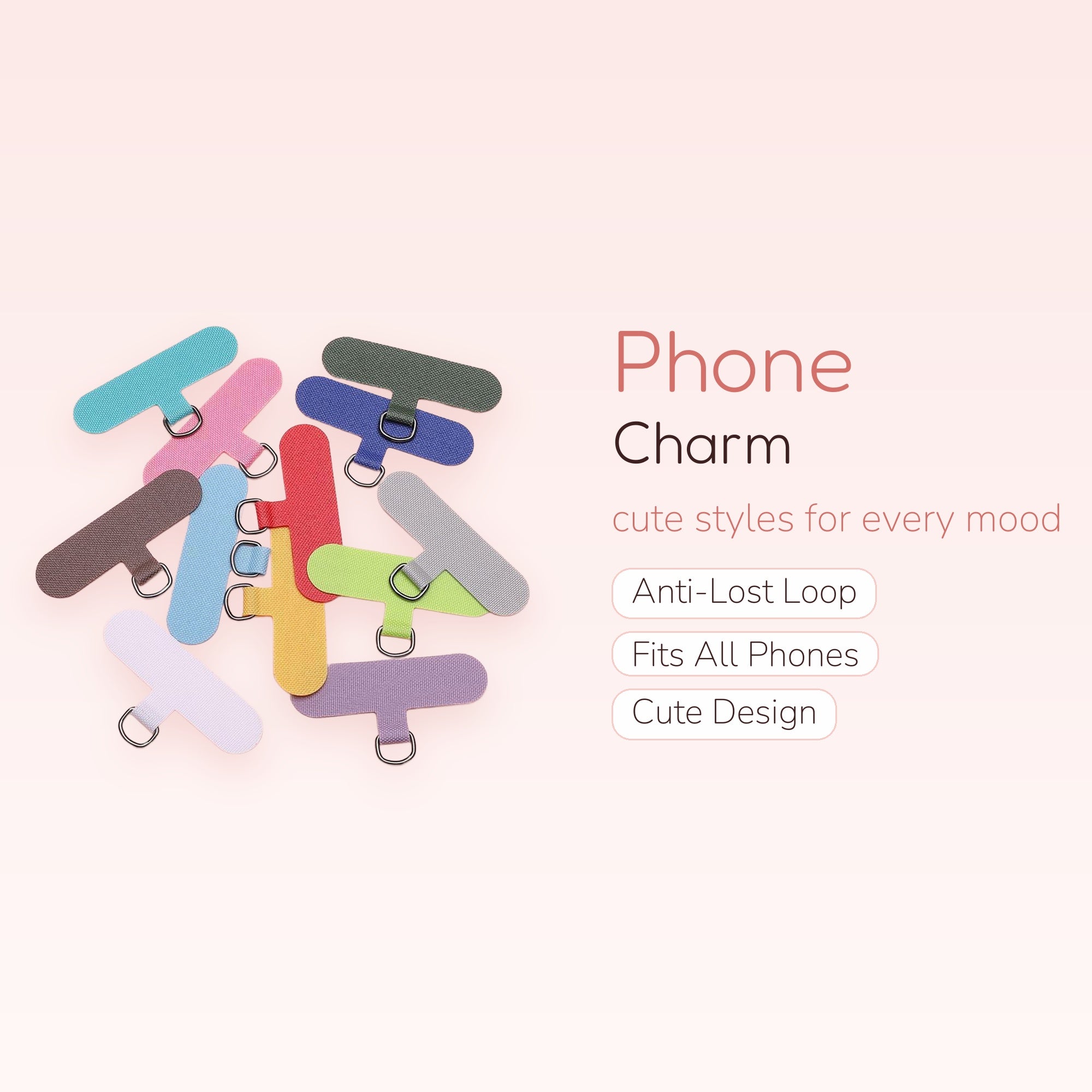 Colorful Fabric Phone Charm Tabs | Cute Universal Phone Lanyard Patches