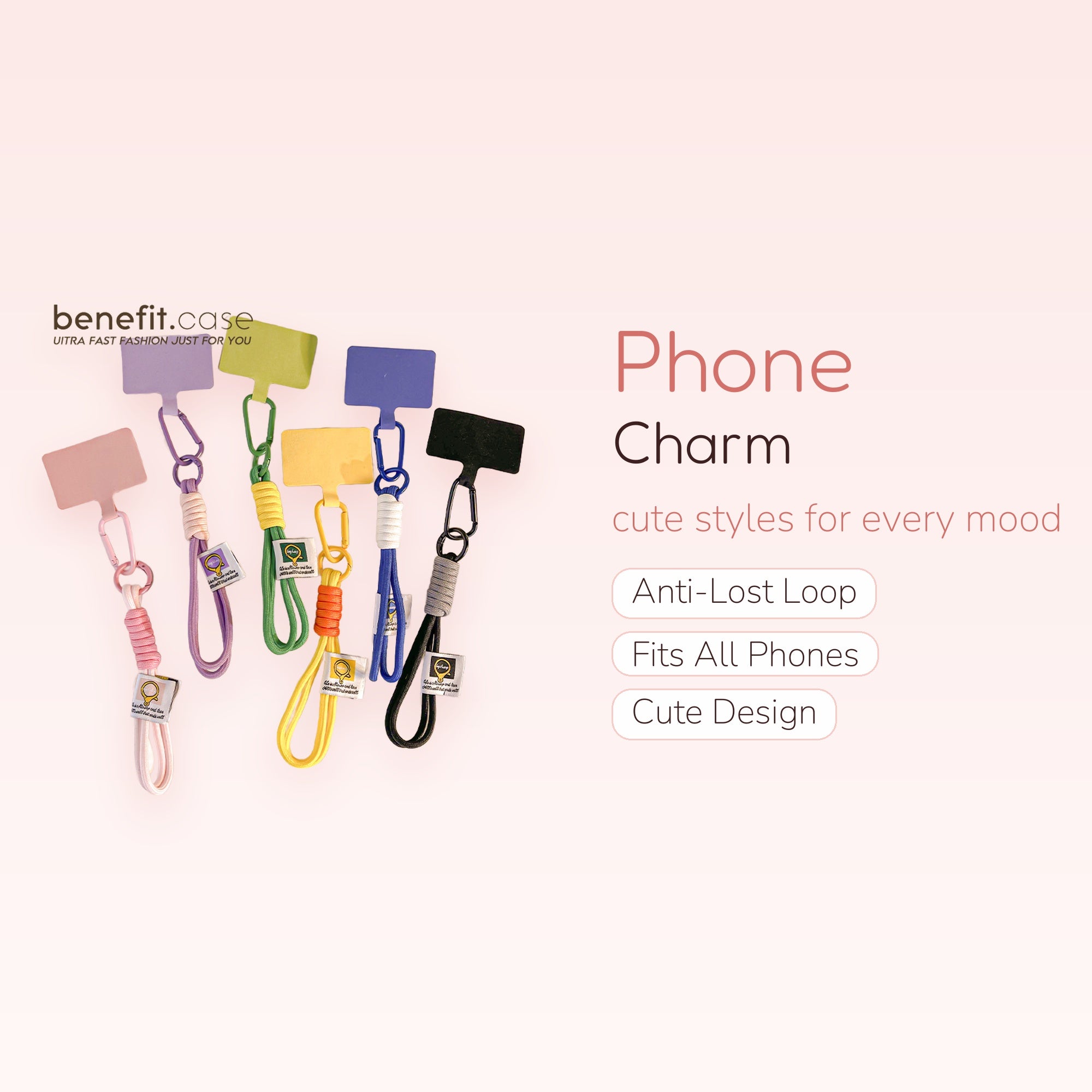 Colorful Braided Rope Phone Charm Lanyard | Aesthetic Carabiner Wrist Strap