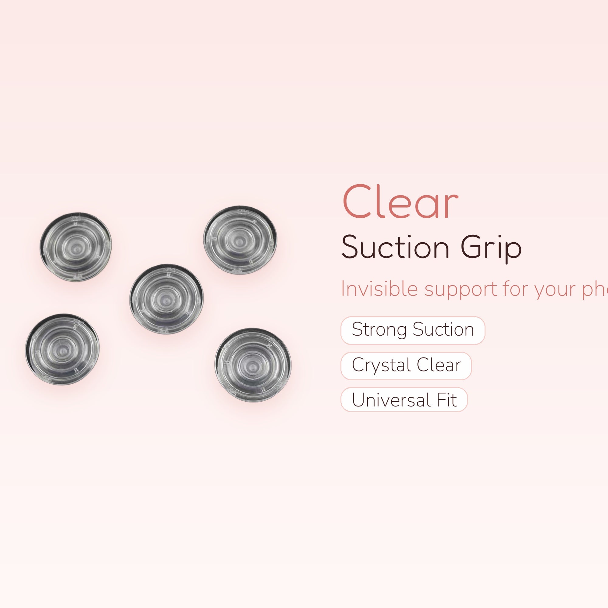 Clear Suction Cup Phone Stand | Universal Grip Holder