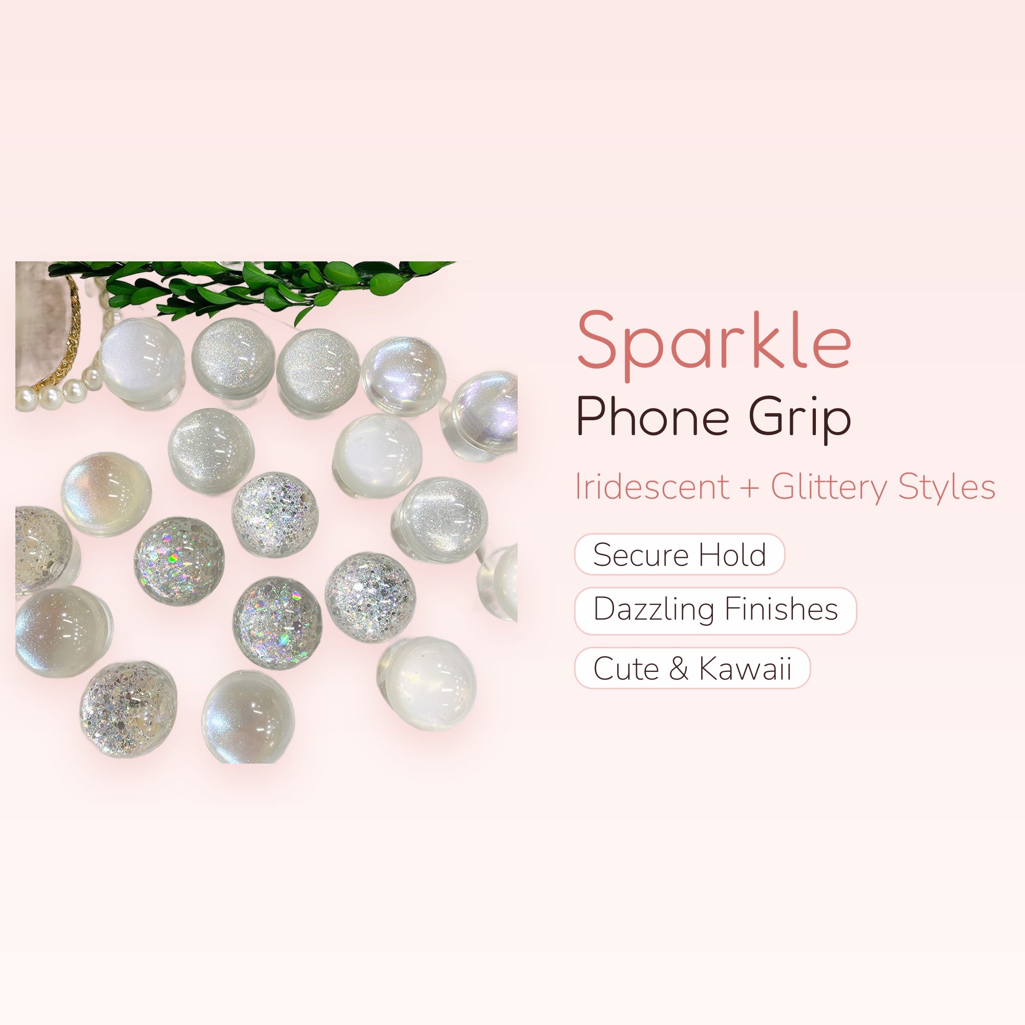 Sparkle Ball Phone Grip | Glitter & Iridescent Pop Socket