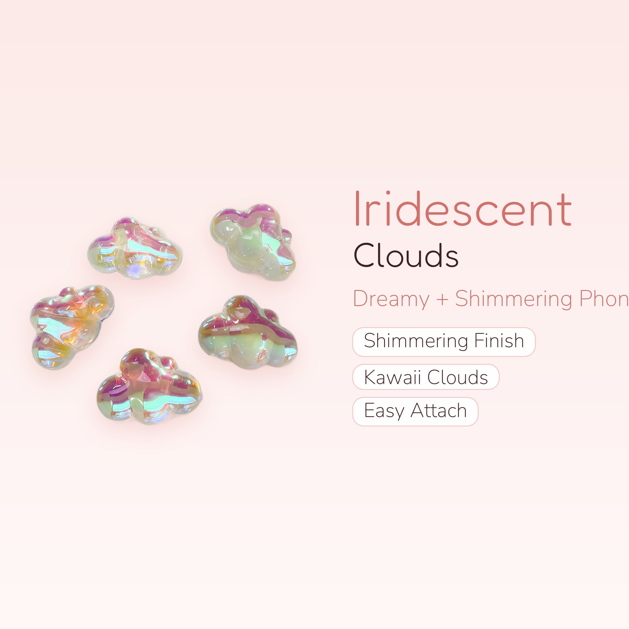 Iridescent Cloud Phone Charm | Kawaii Aesthetic Phone Accessory