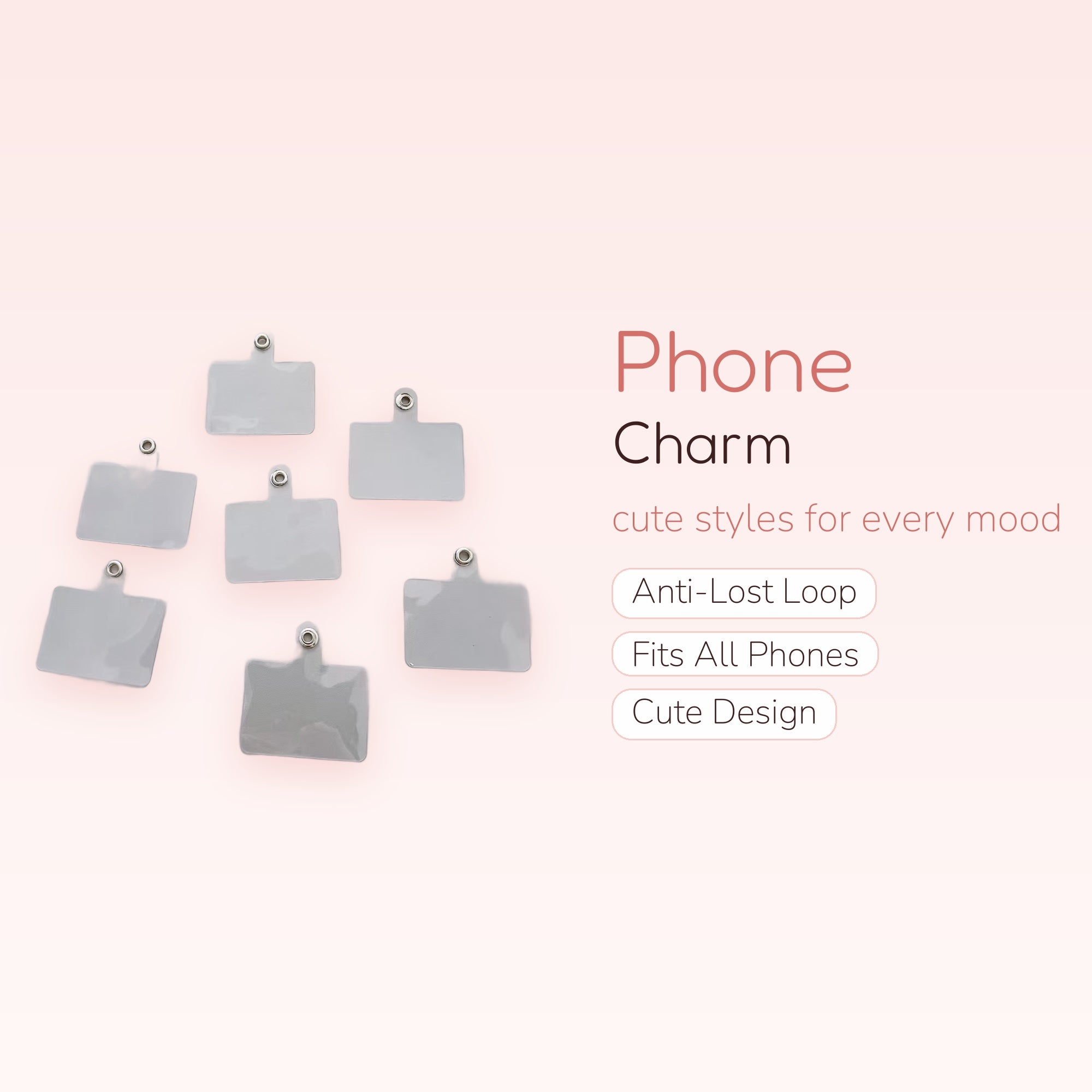 Clear Phone Charm Tab | Universal Phone Lanyard Patch for Cases