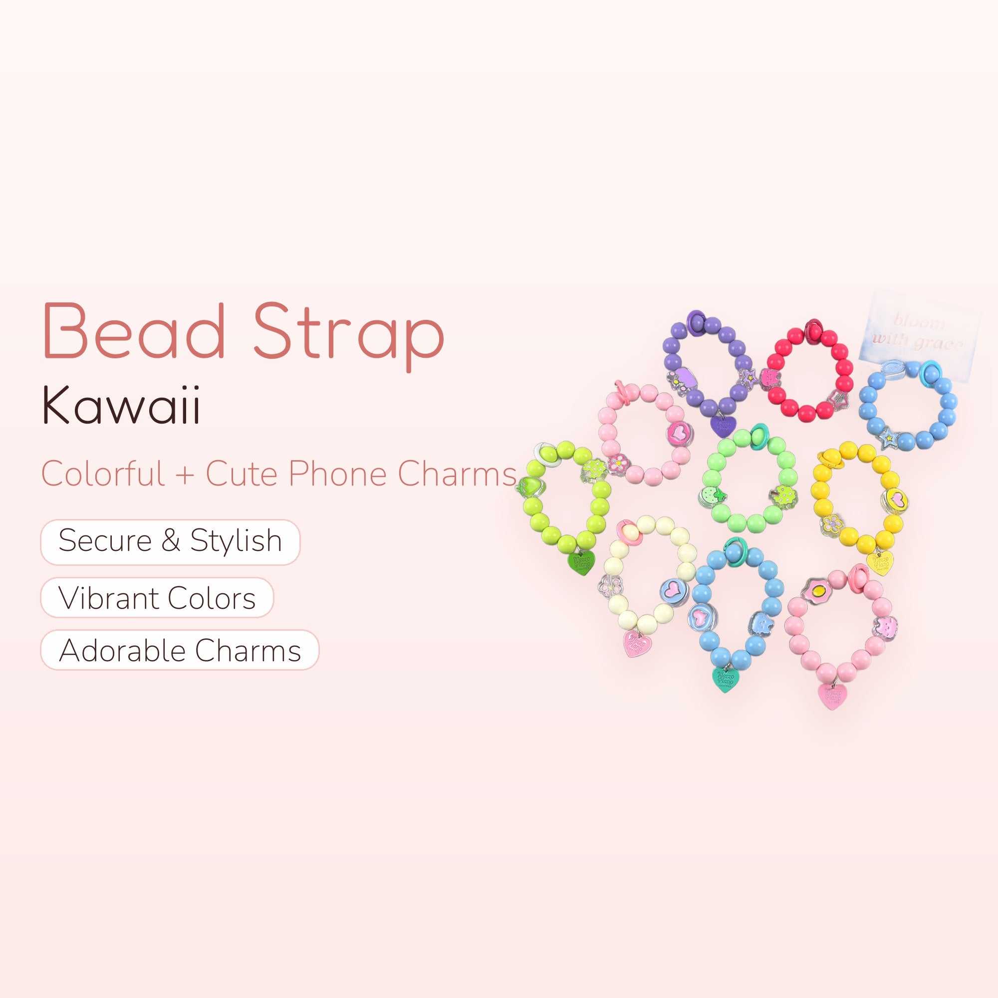 Jelly Boo — Jelly Bear Phone Charm Strap | Kawaii Beaded Wrist Lanyard