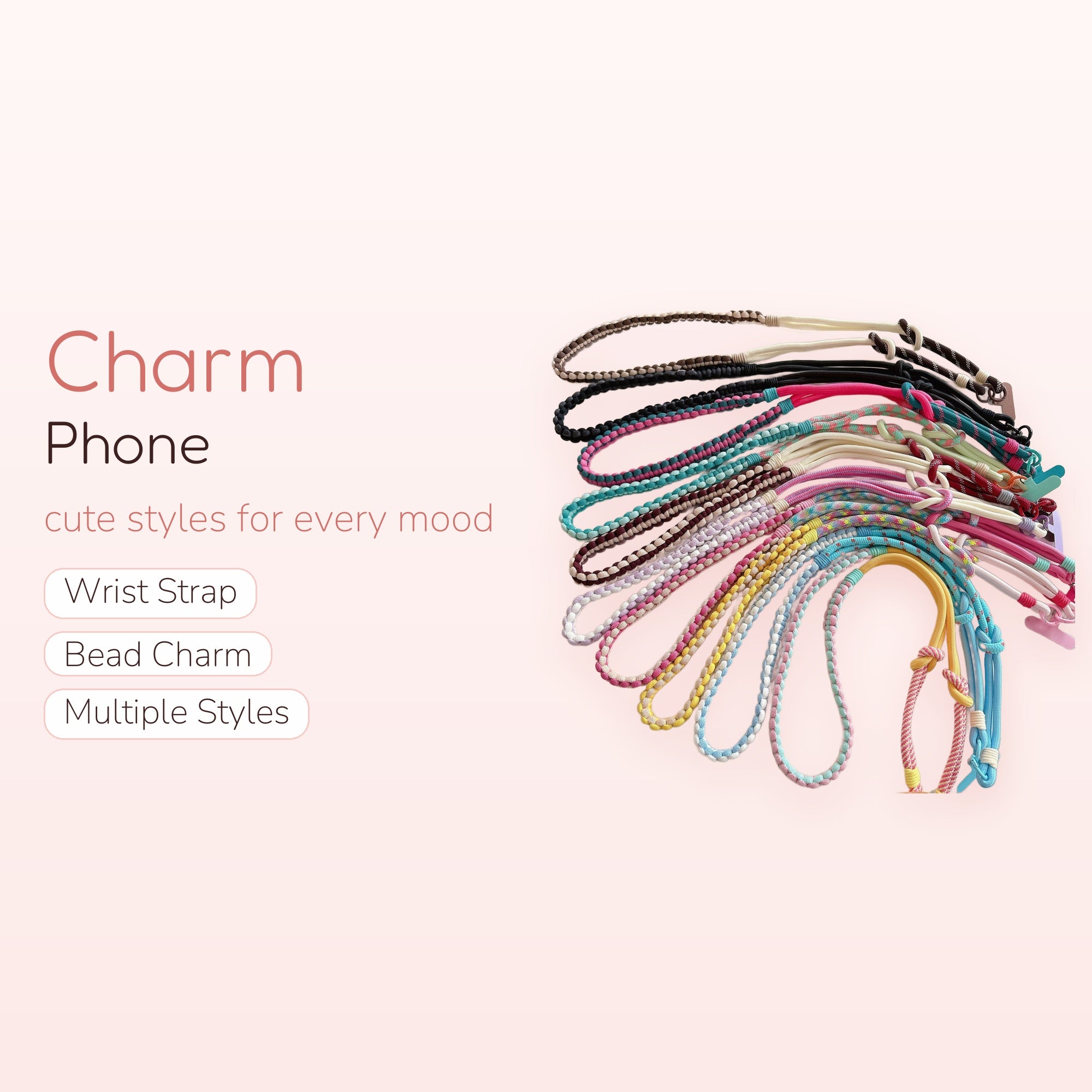 Braided Rope Phone Charm Lanyard | Colorful Woven Crossbody Strap