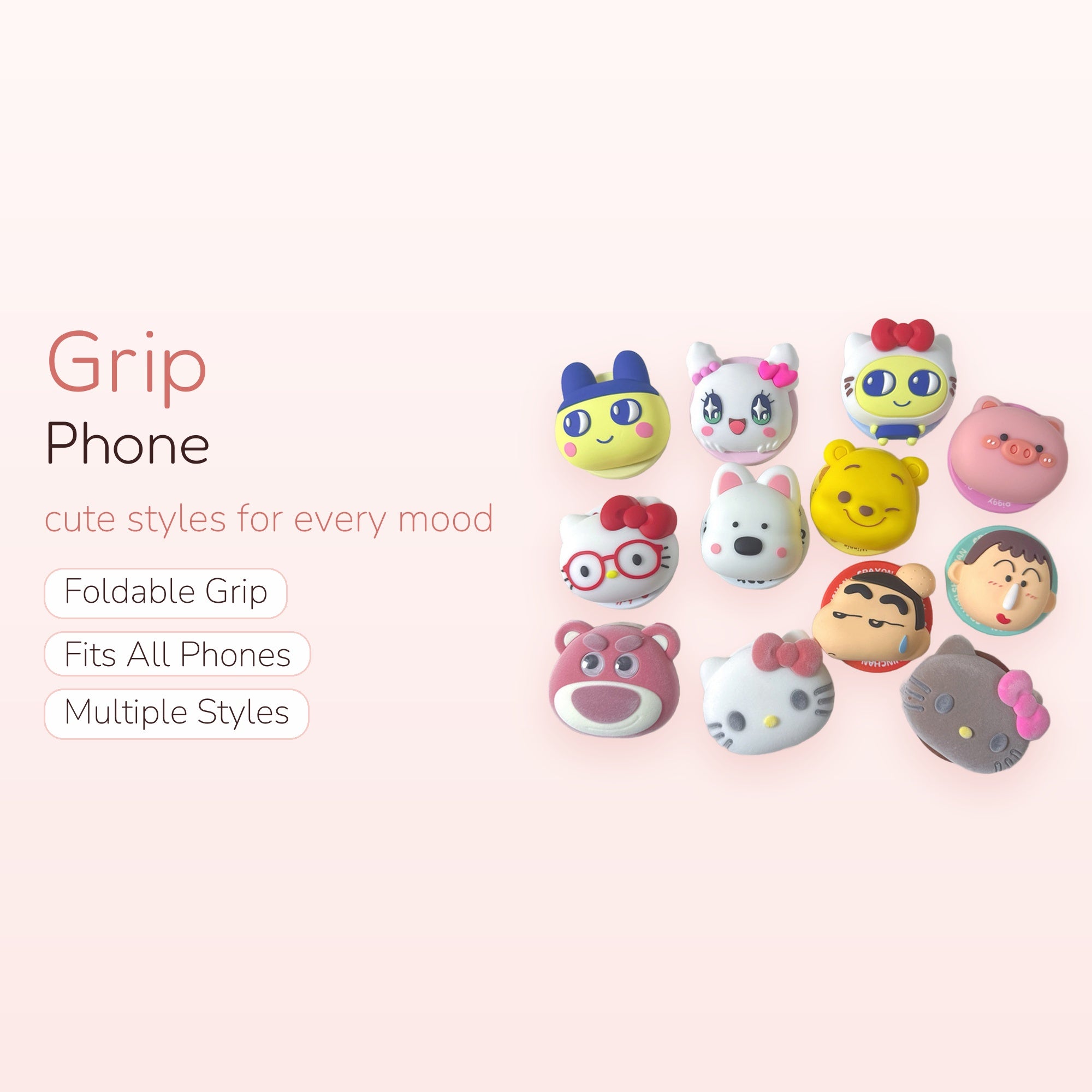 SIMPLYBUBBI — Cute Cartoon Animal Phone Grip | Silicone Pop Socket Holder