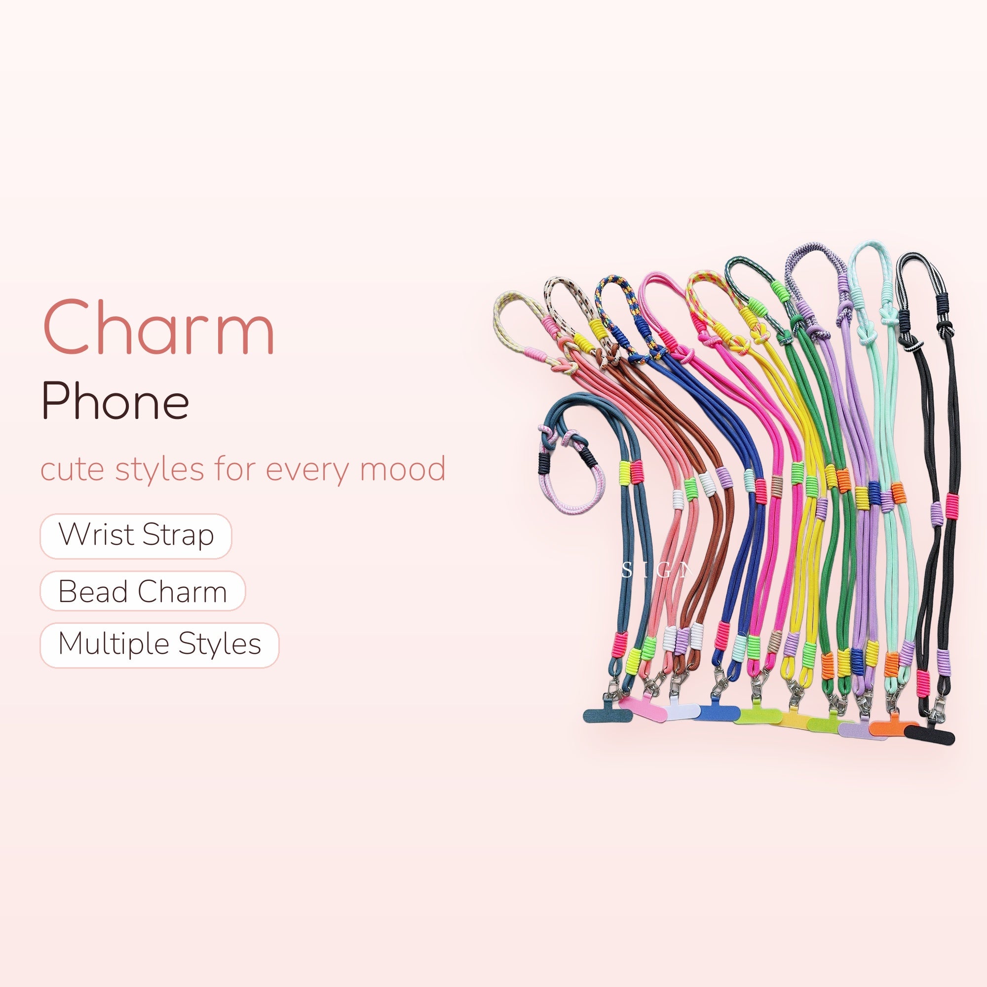 SIMPLYBUBBI — Multi-colored Braided Phone Lanyard | Durable Crossbody Strap with Phone Tab