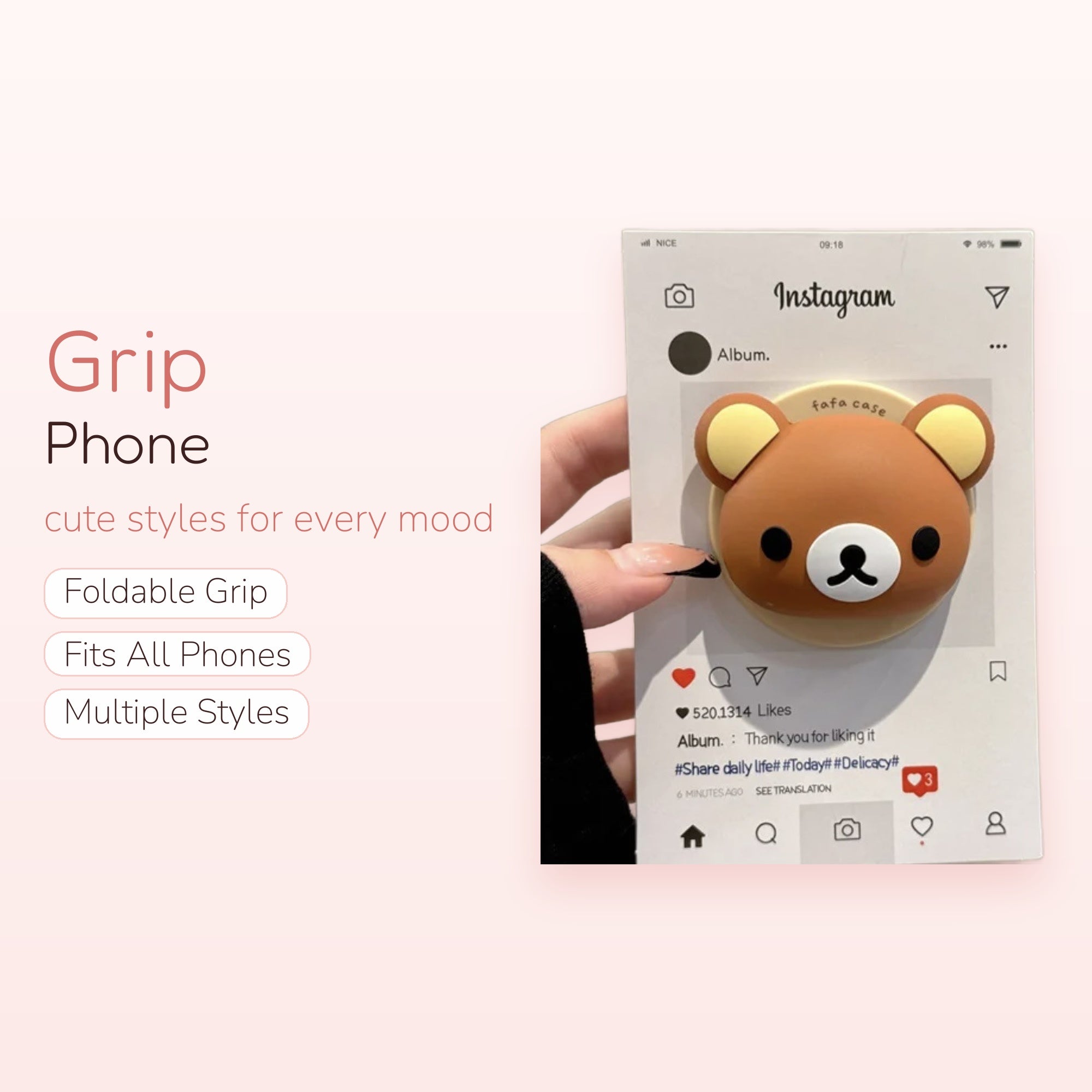 Ribbit — Cute Frog Phone Grip Stand