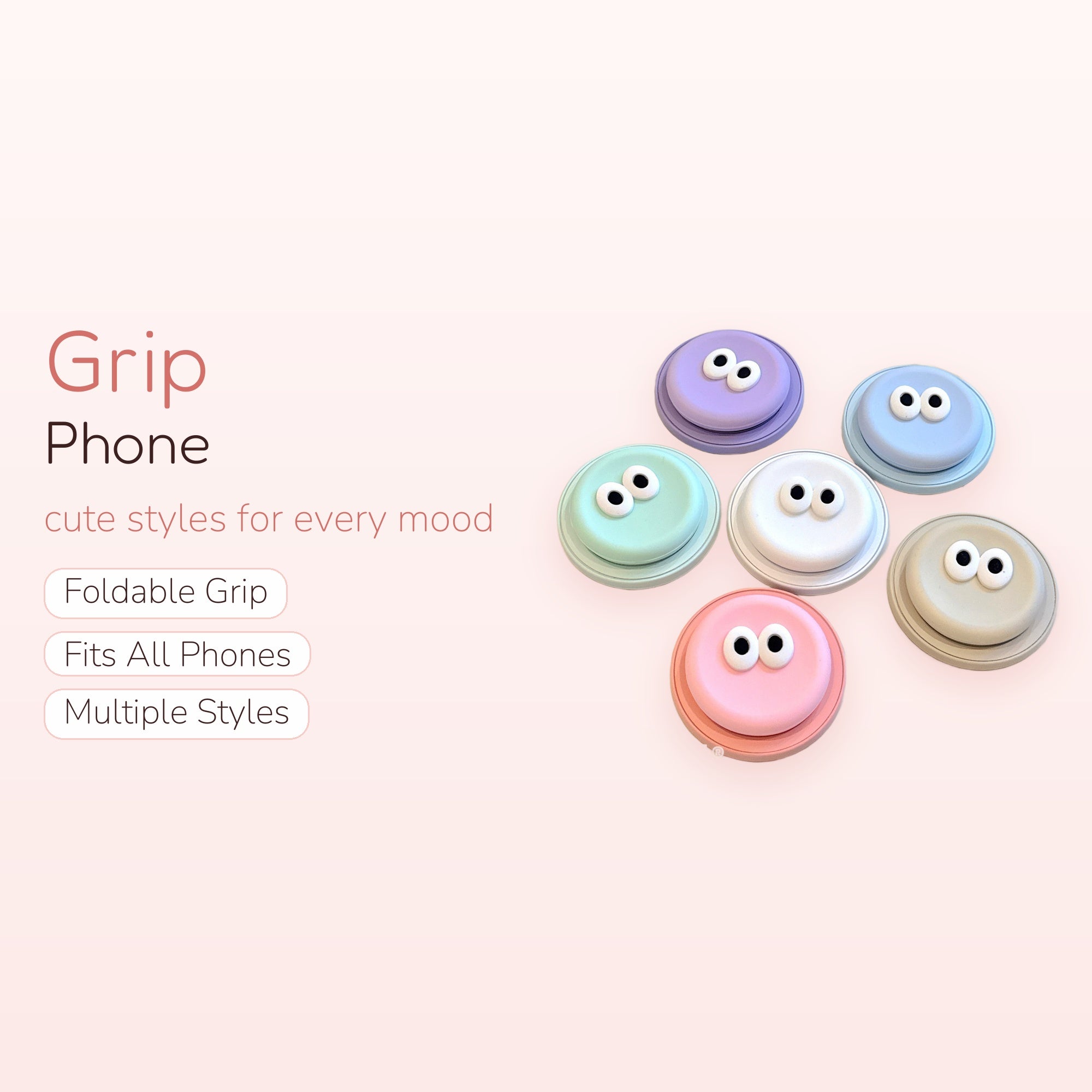 Pastel Silicone Googly Eye Phone Grip | Cute Magsafe Pop Socket Stand