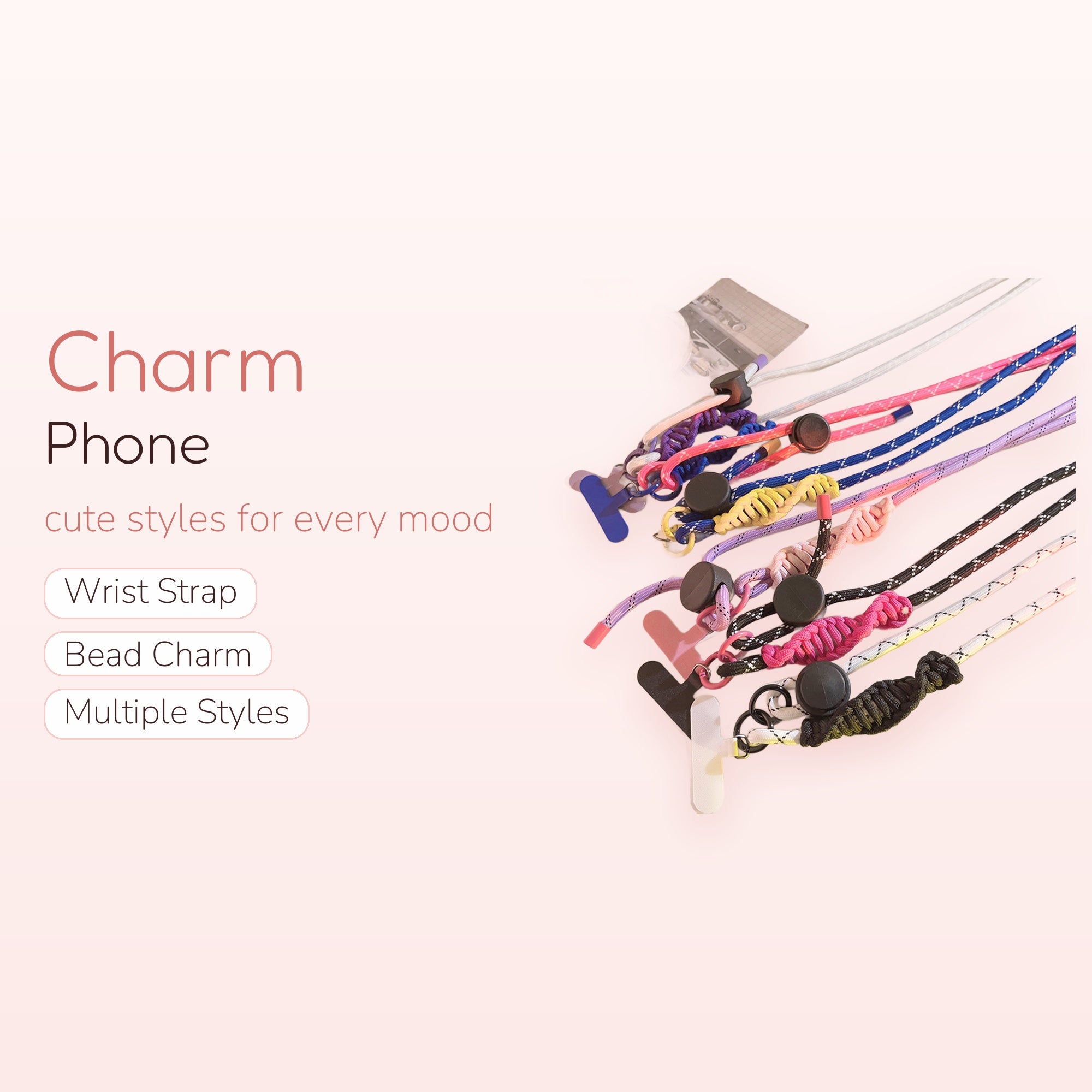 Colorful Braided Rope Phone Lanyard with Adjustable Slider | Aesthetic Crossbody Phone Strap