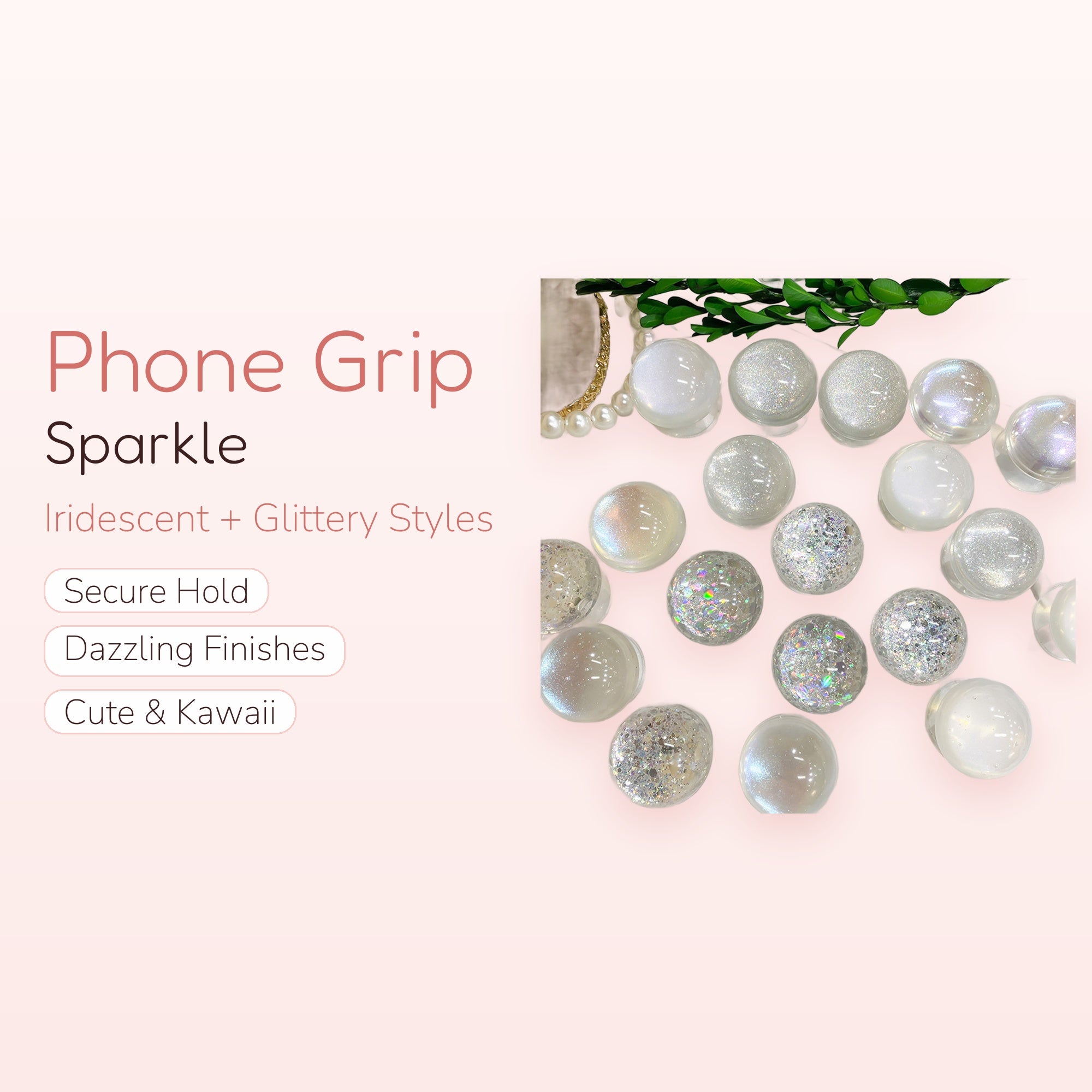 Sparkle Ball Phone Grip | Glitter & Iridescent Pop Socket