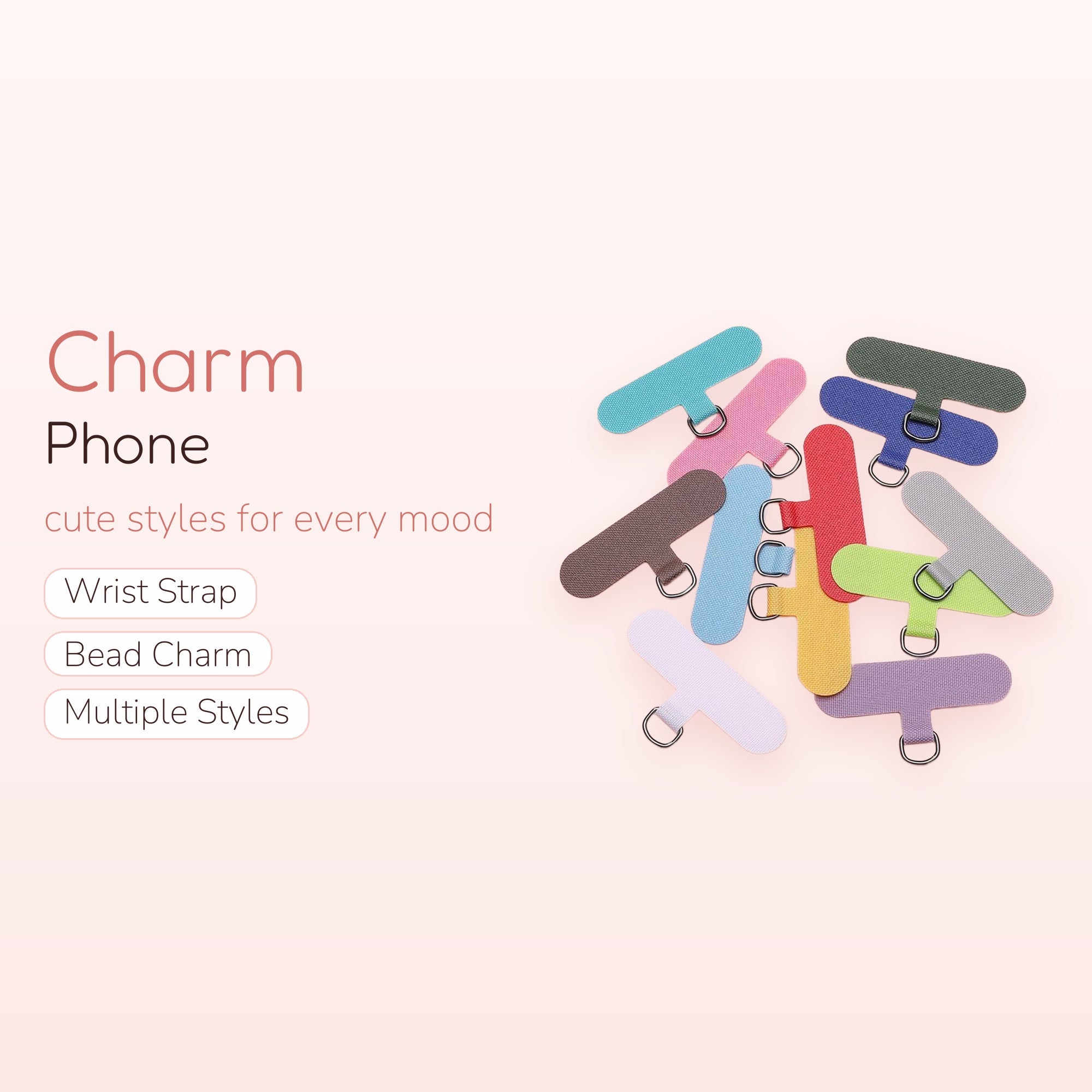 Colorful Fabric Phone Charm Tabs | Cute Universal Phone Lanyard Patches