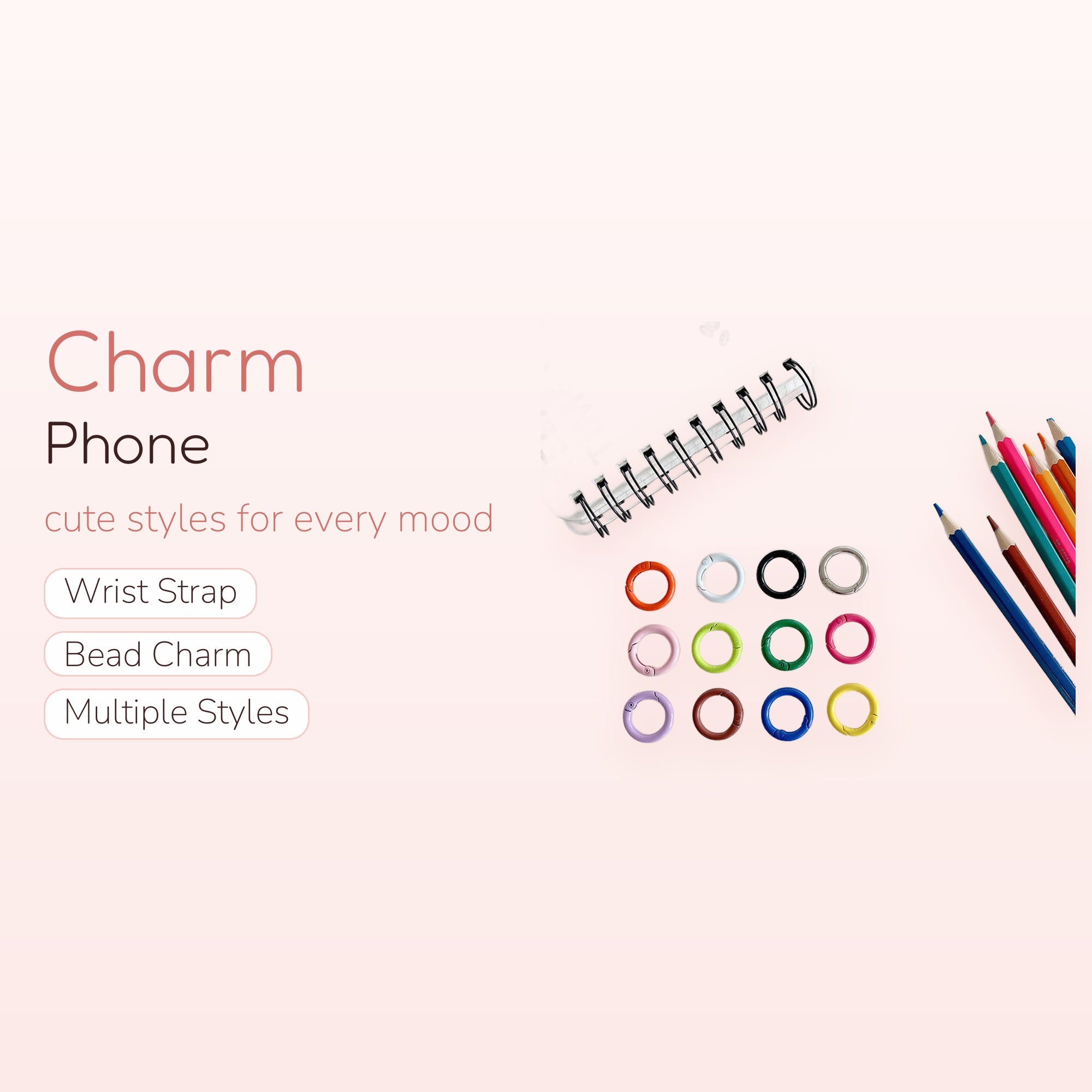 Colorful Round Spring Gate O-Rings | Aesthetic Bag Clip Keychain Charms