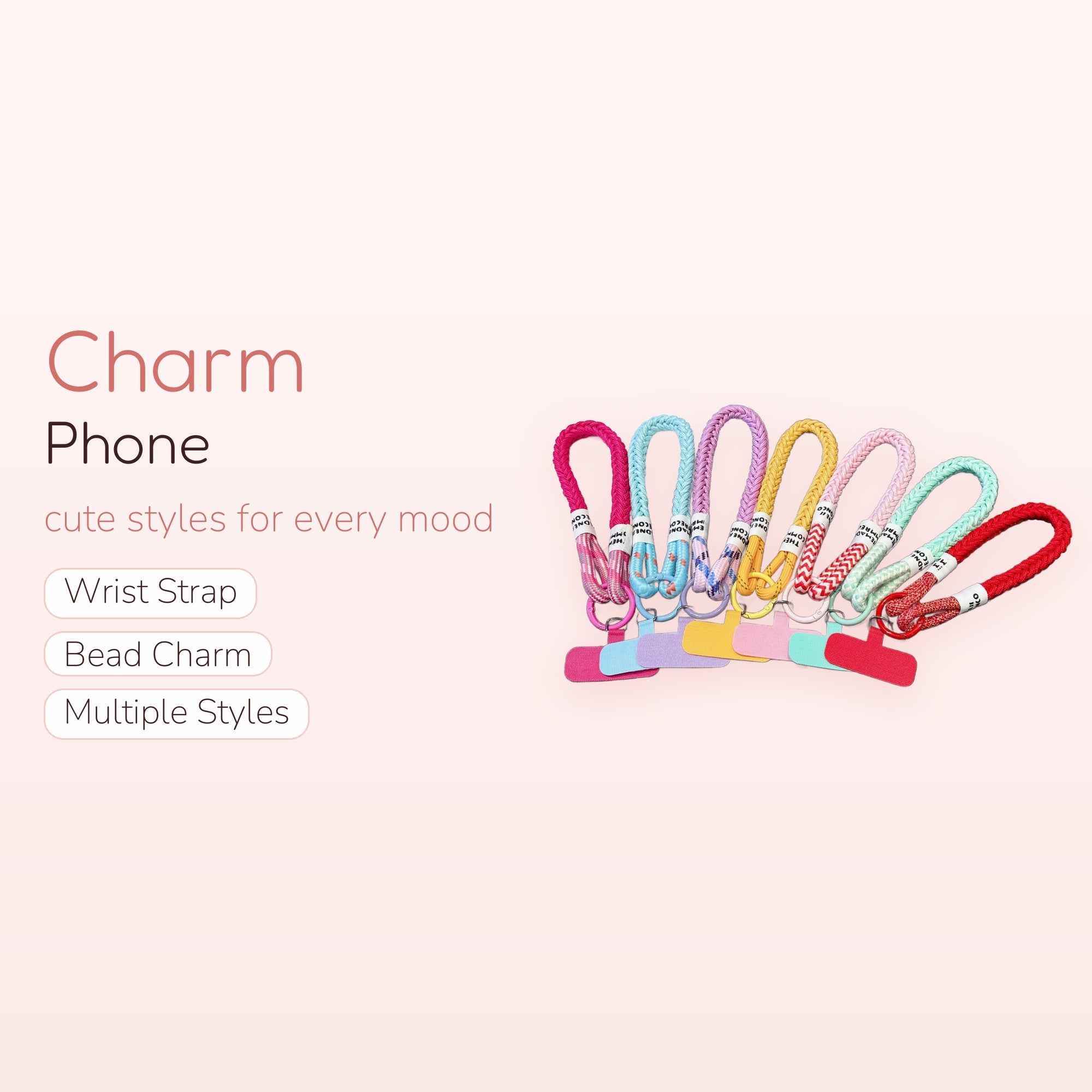 Braided Rope Phone Charm Strap | Colorful Wrist Lanyard with Phone Tether