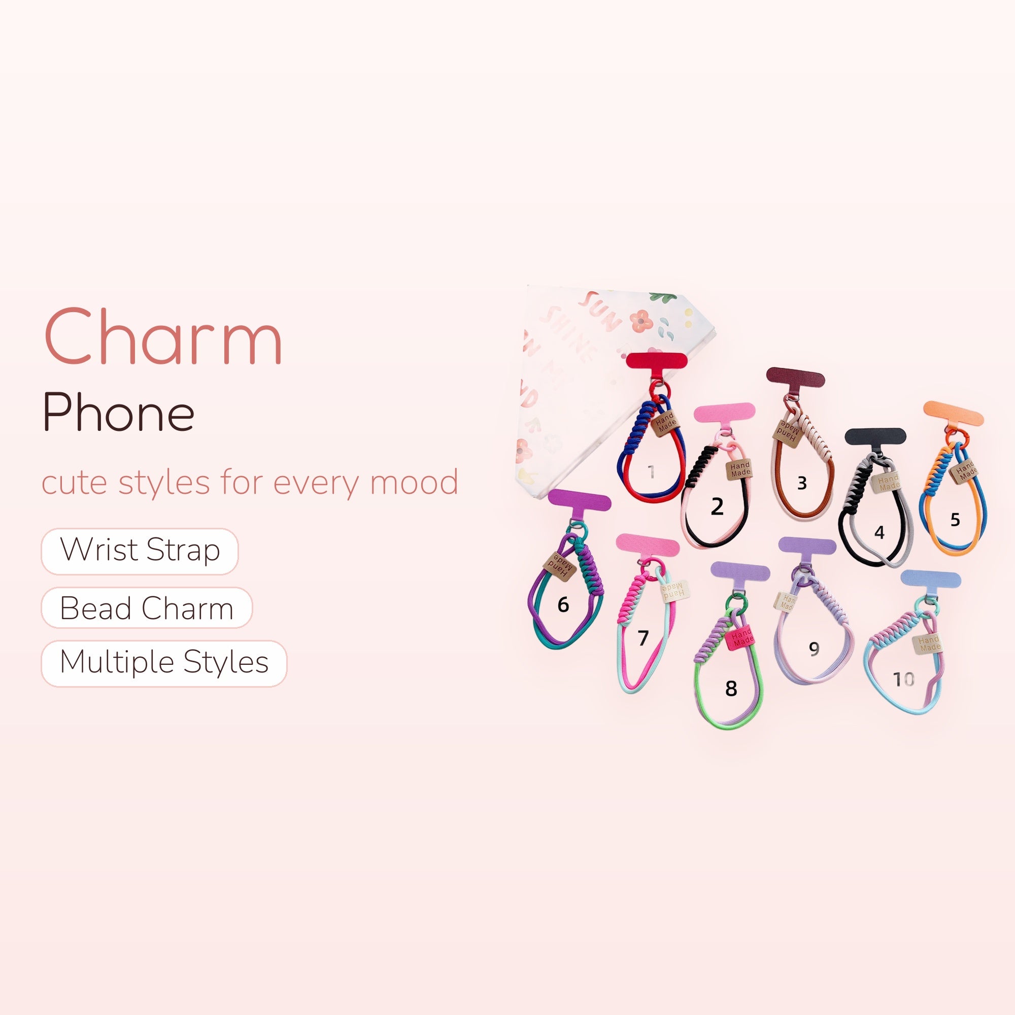 Braided Rope Phone Charm Strap | Colorful Hand-Woven Wrist Lanyard