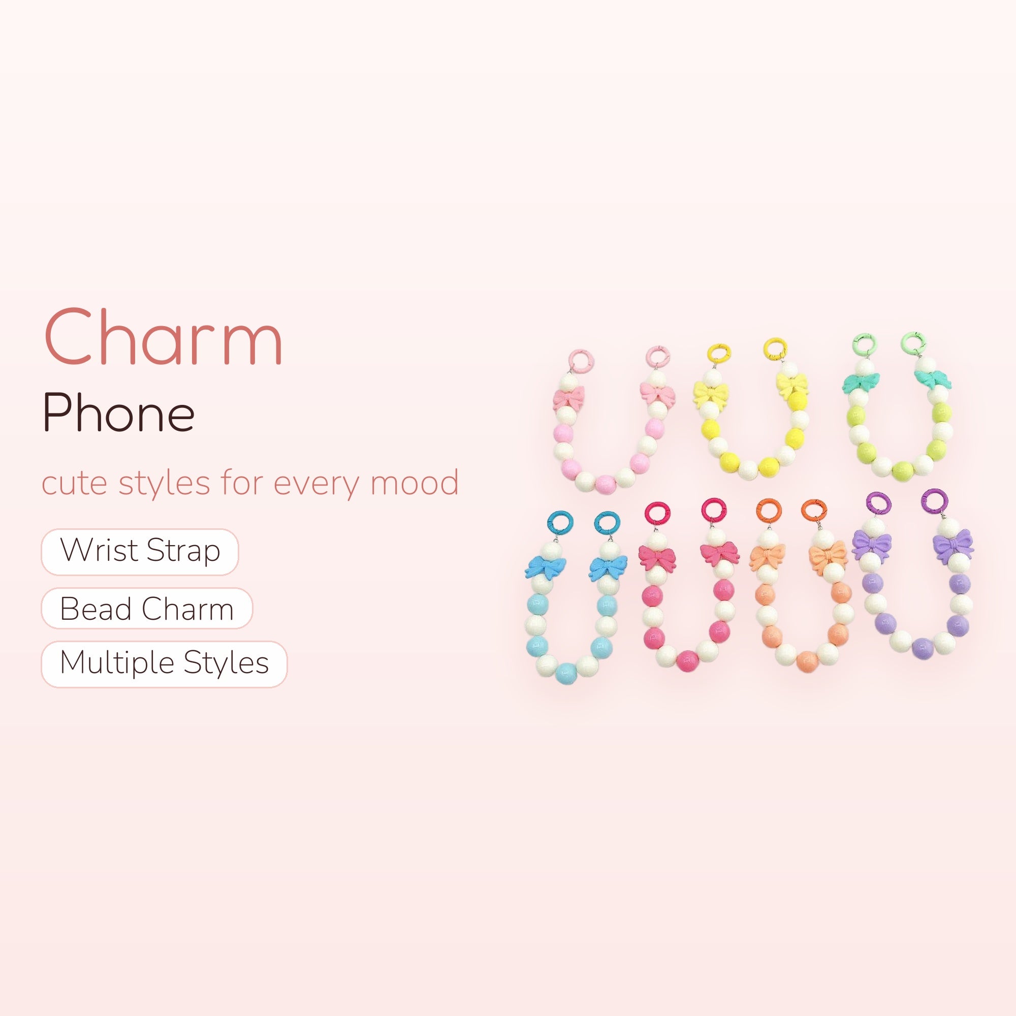 Bloom Walk — Pastel Bead & Daisy Phone Charm Strap