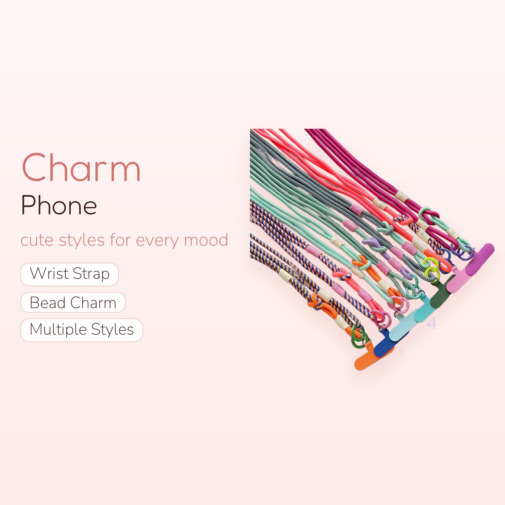 Colorful Braided Rope Phone Lanyard with Phone Tab | Aesthetic Crossbody Strap