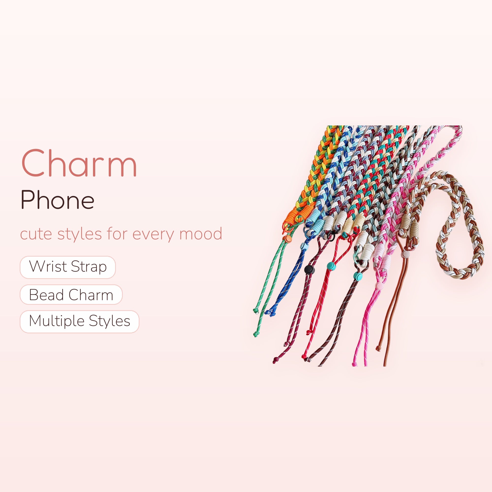 Braided Multi-Color Phone Lanyard | Adjustable Wrist Strap for Phone