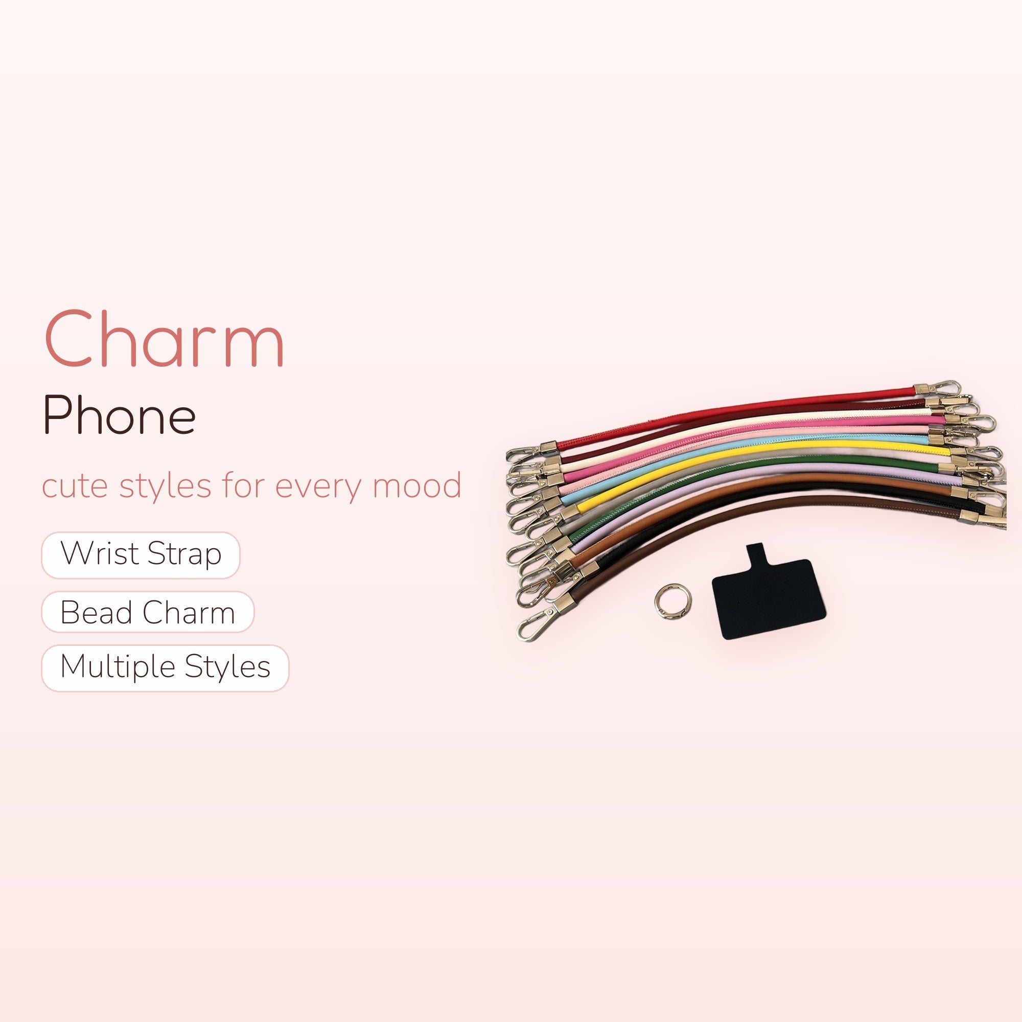 Colorful Faux Leather Phone Lanyard Straps | Aesthetic Wristlet Keychain with Metal Clasps
