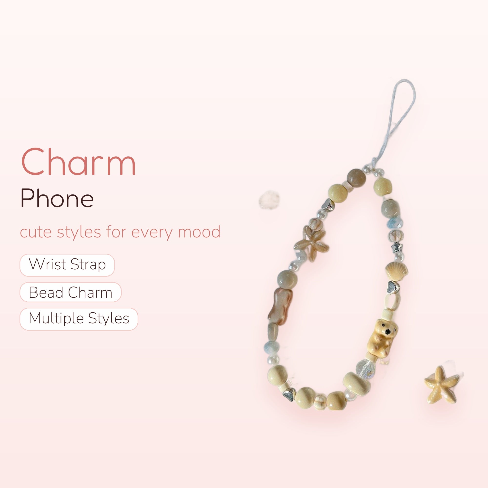Cherry Bomb — Kawaii Cherry Phone Charm | Beaded Wrist Strap