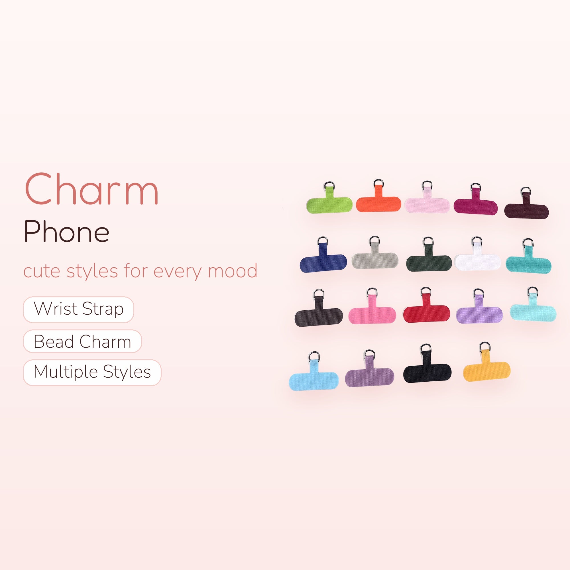 BUBBI — Assorted Solid Color Phone Tether | Universal Lanyard Patches