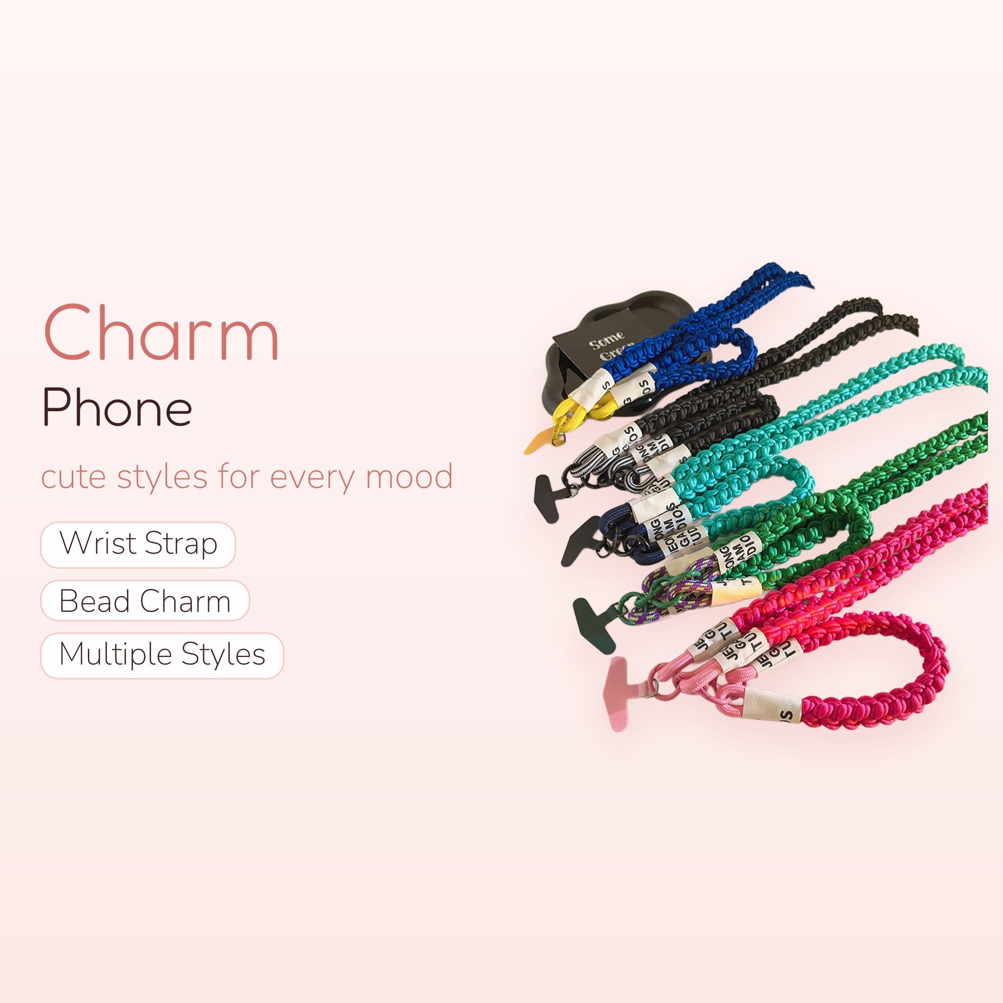 Braided Rope Phone Charm Strap | Colorful Woven Wrist Lanyard