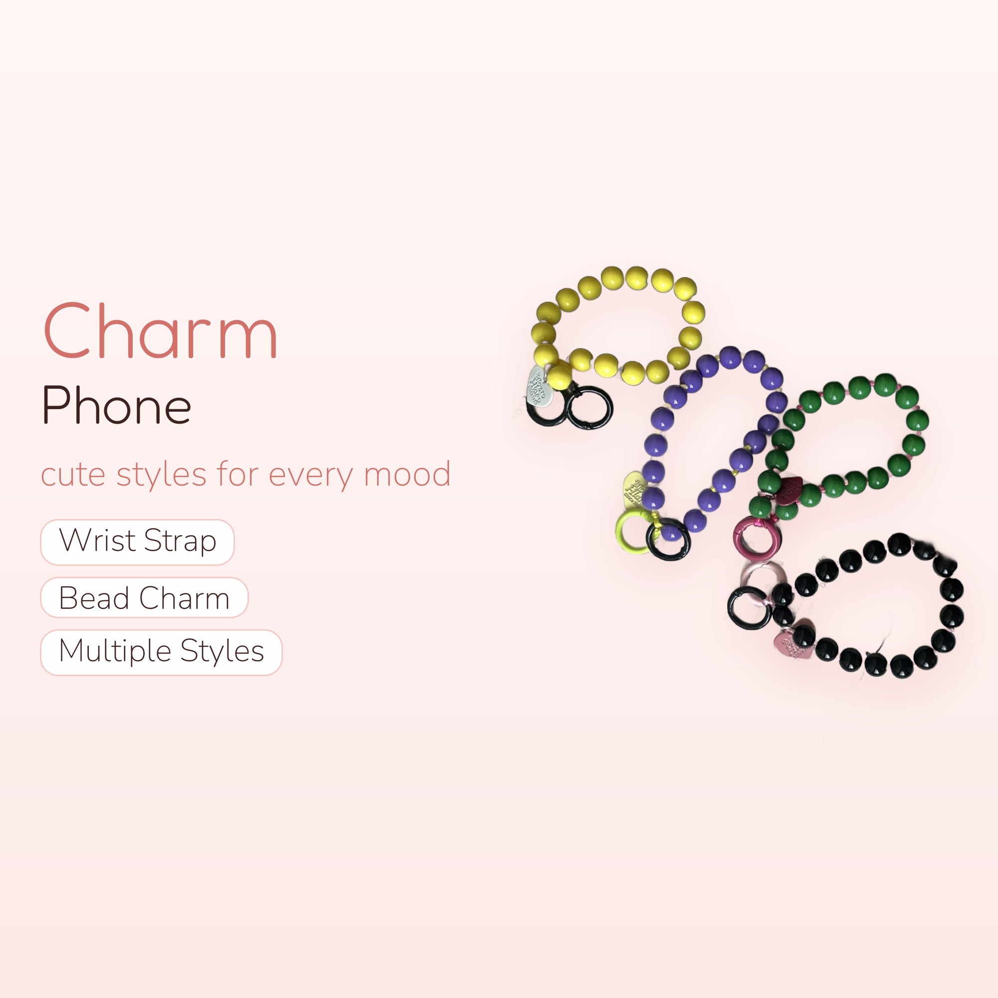 Colorful Beaded Phone Charm Wristlet | Y2K Aesthetic Phone Strap