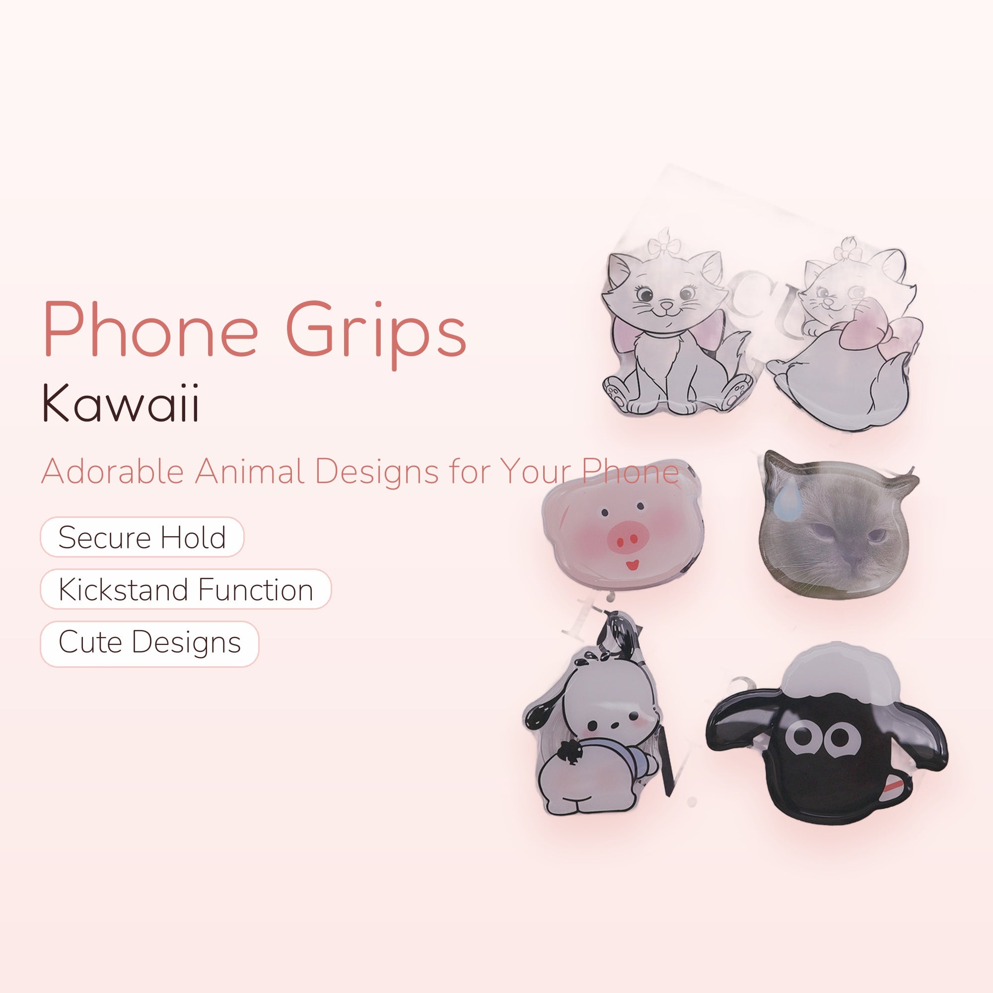 Wild Card — Cute Animal Phone Grip Stand