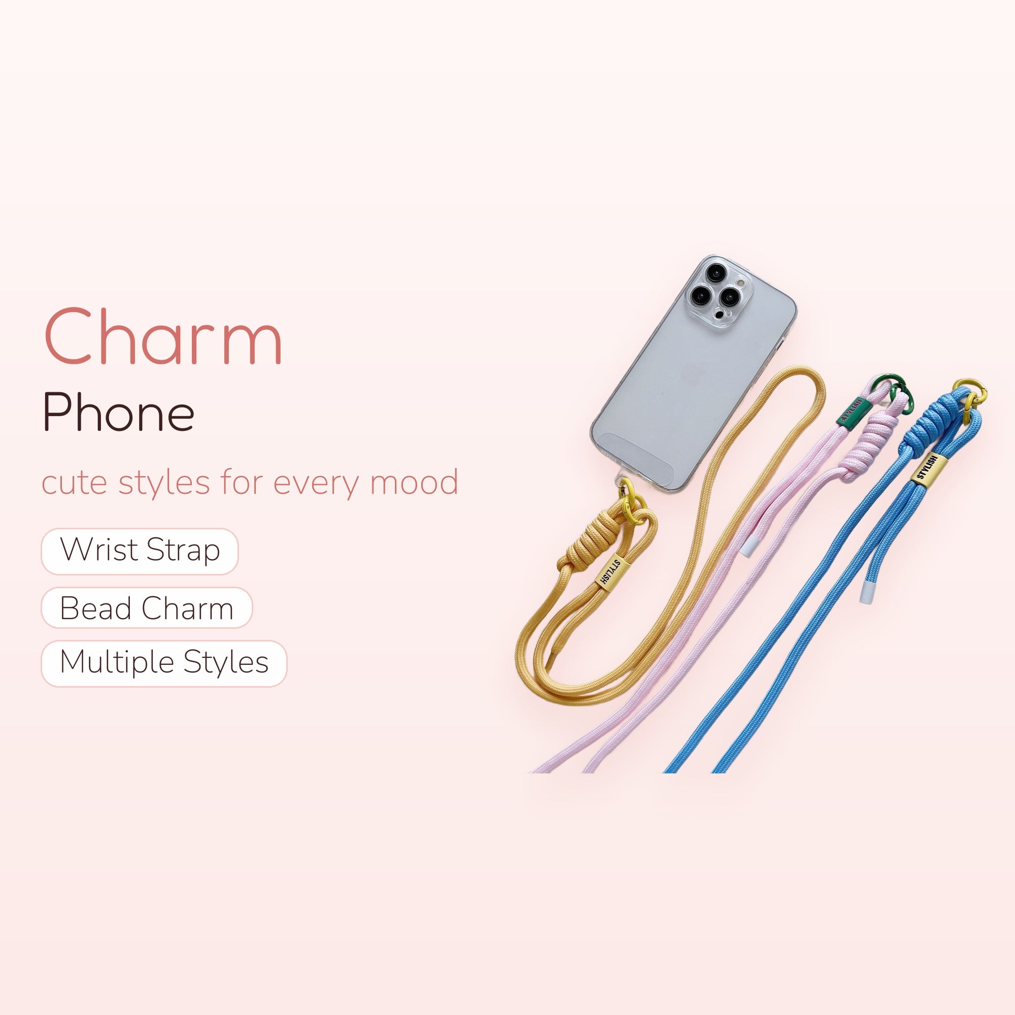 SIMPLYBUBBI — Multi-colored Braided Phone Lanyard | Stylish Crossbody Rope Strap
