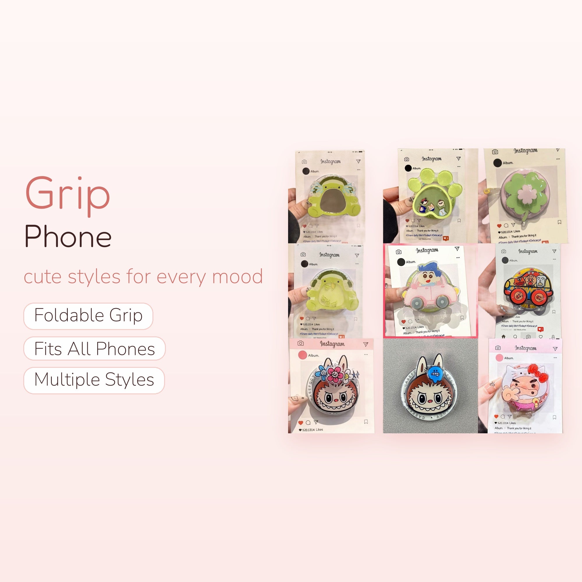 SIMPLYBUBBI — Assorted Cartoon Phone Grip | Cute Pop Socket Stand