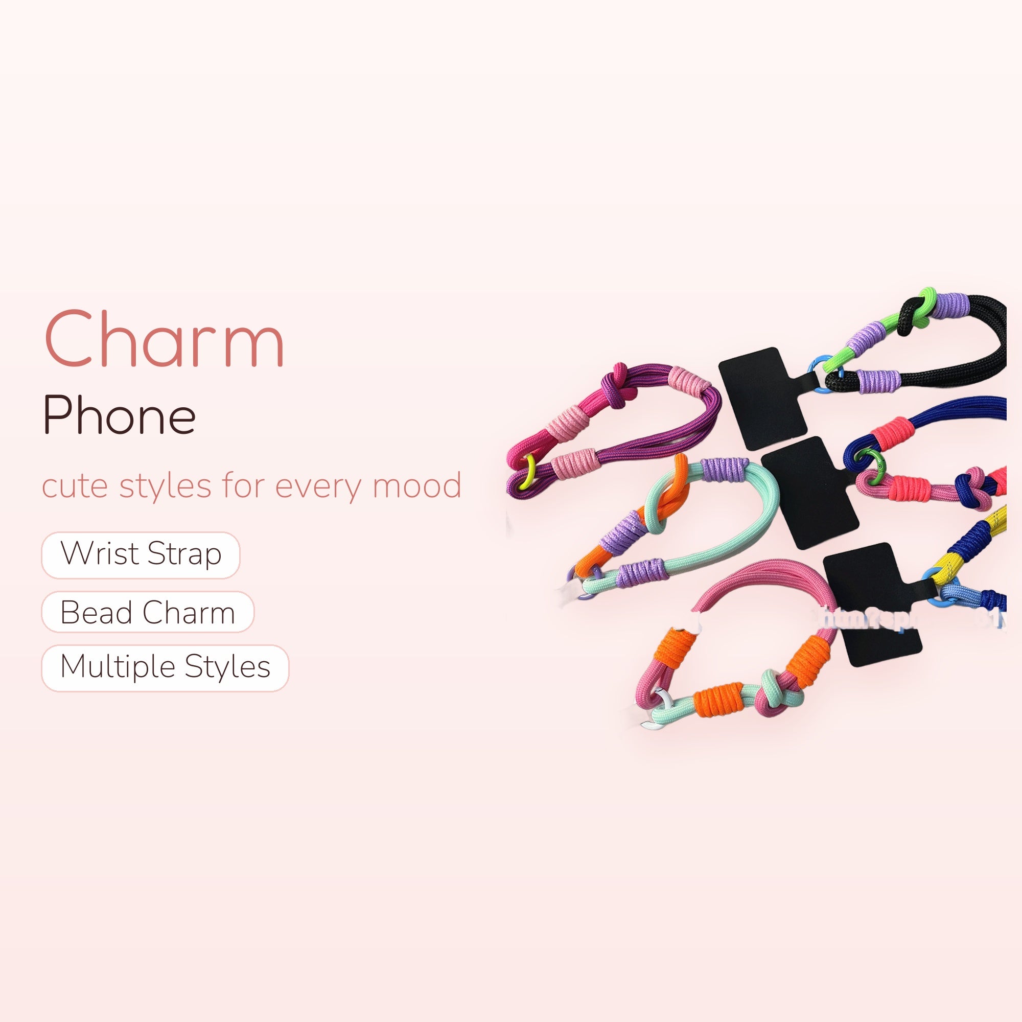 Vibrant Braided Rope Phone Charm | Colorful Wrist Lanyard with Knot Details