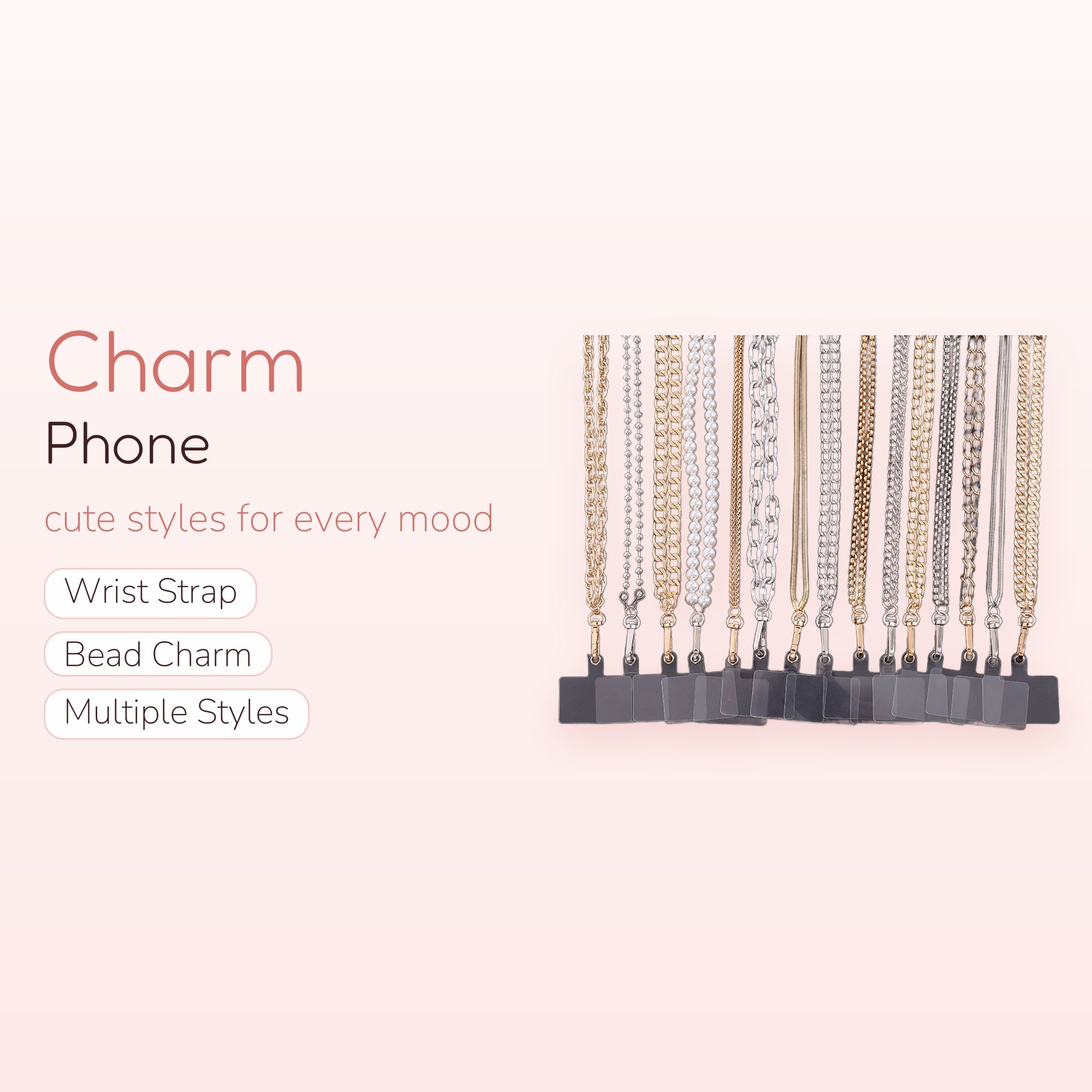 Chain Reaction — Gold & Silver Chain Phone Charm Wrist Lanyard