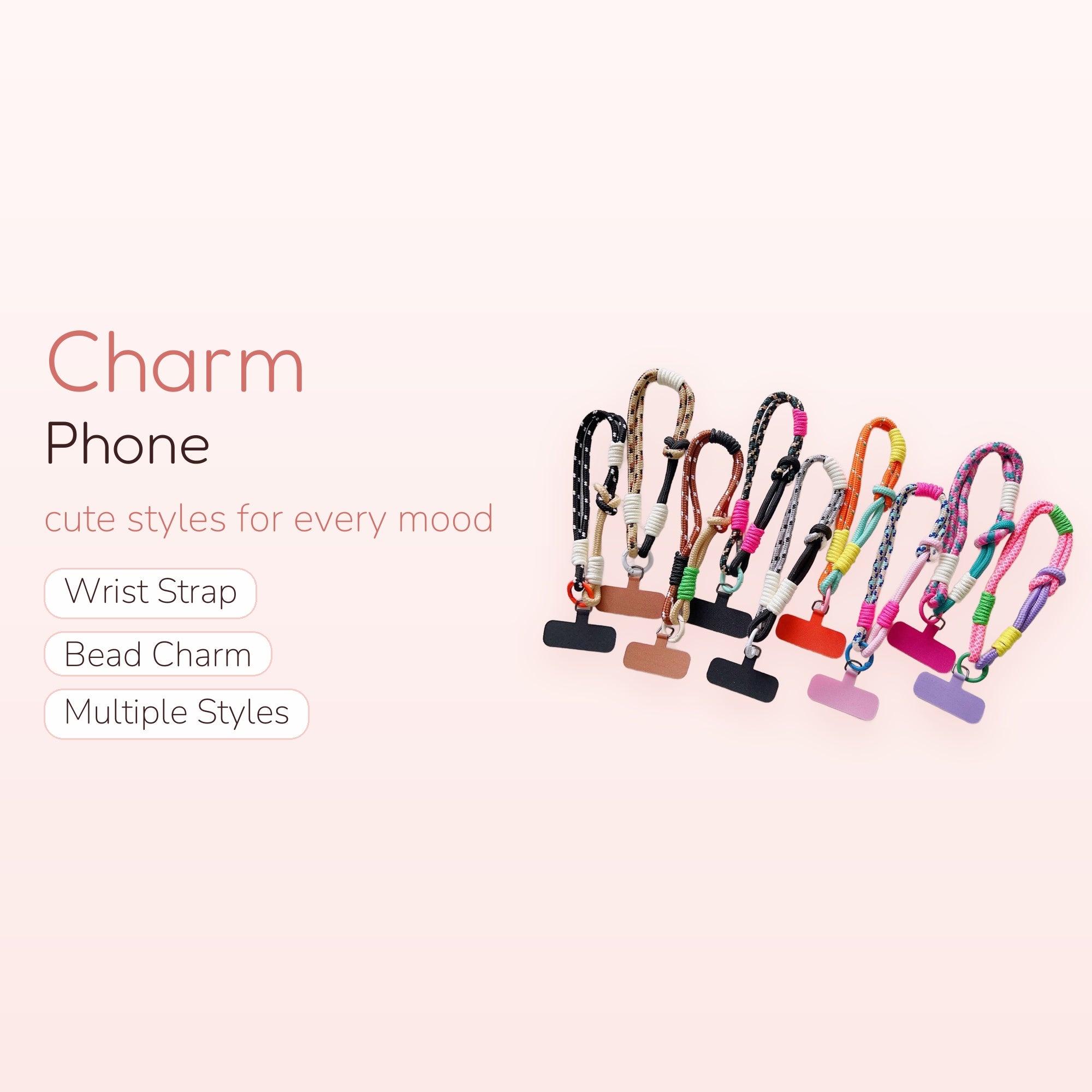 Colorful Braided Rope Phone Charm Straps | Aesthetic Wrist Lanyards for Phones