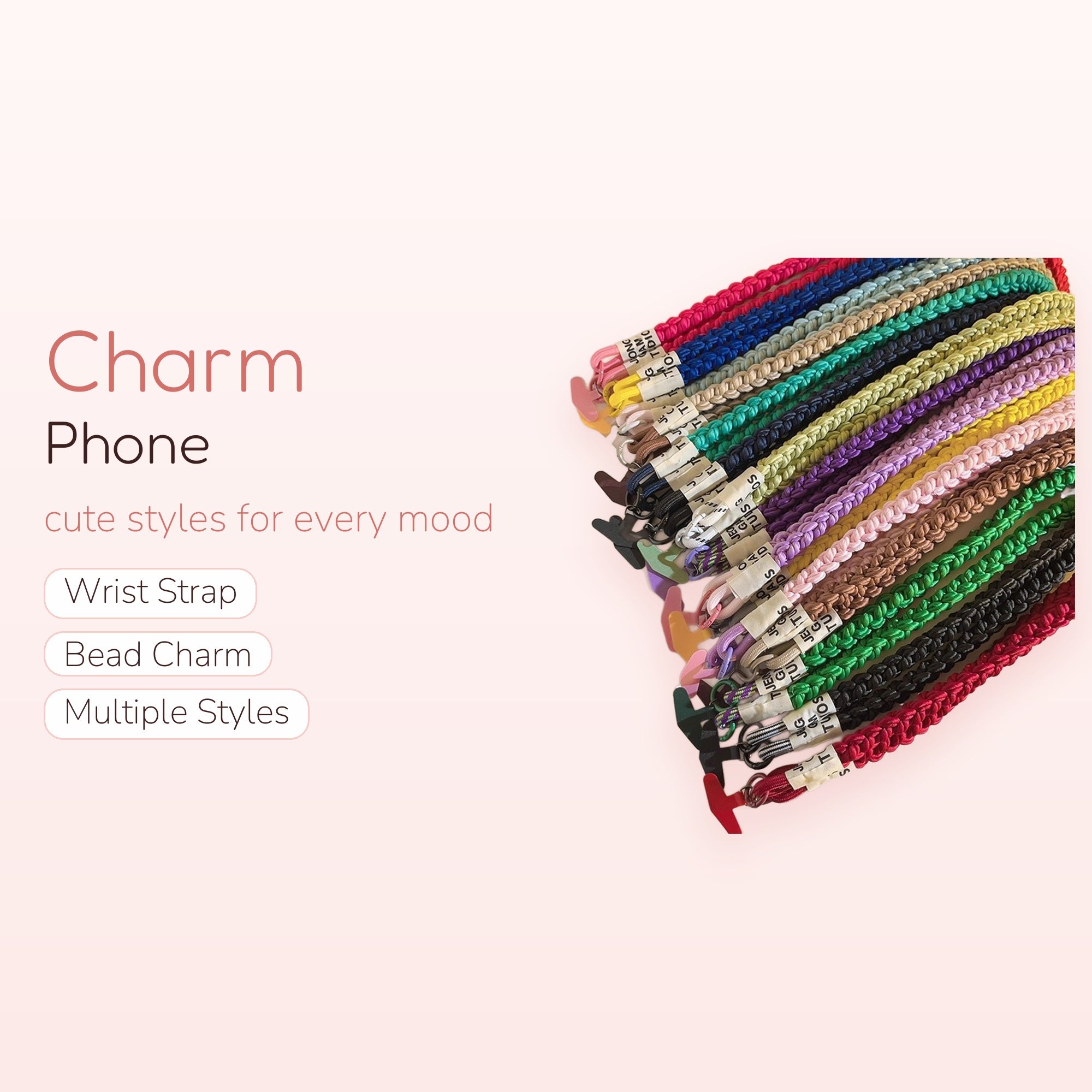 Braided Rope Phone Charm Strap | Colorful Woven Wrist Lanyard