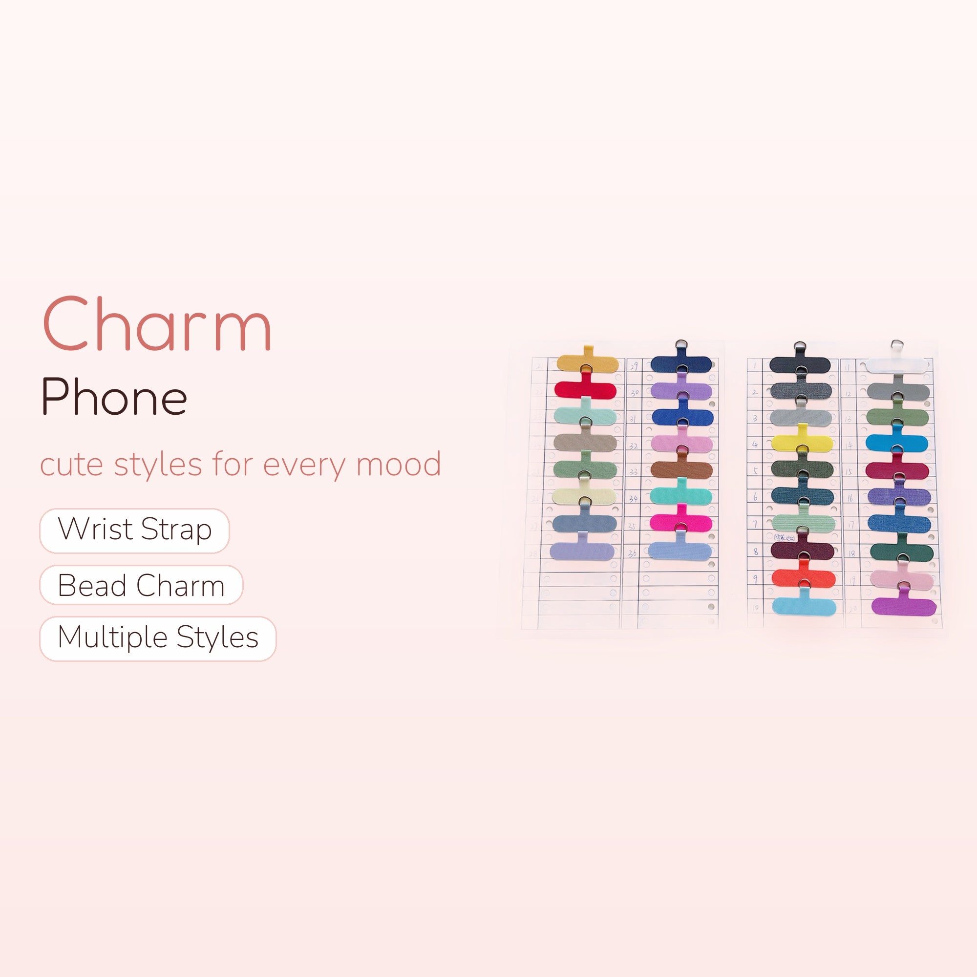 Colorful Phone Charm Tabs | Aesthetic Phone Strap Attachment for Charms