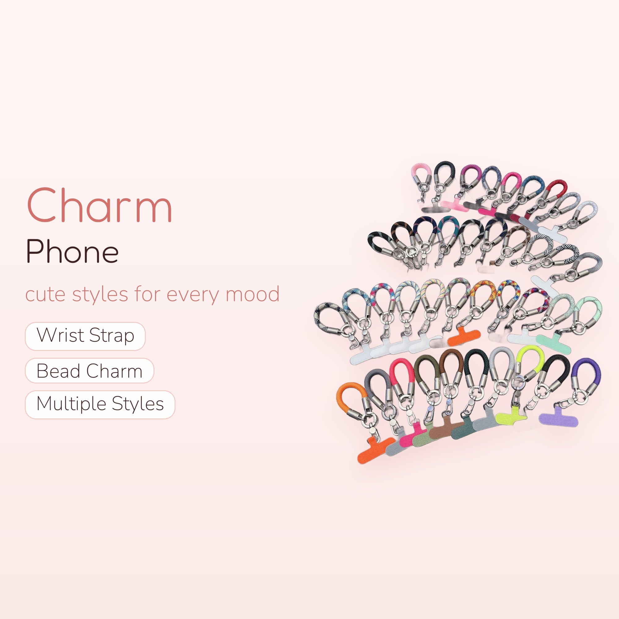 Colorful Braided Rope Phone Charm Strap | Aesthetic Wrist Lanyard with Phone Tether