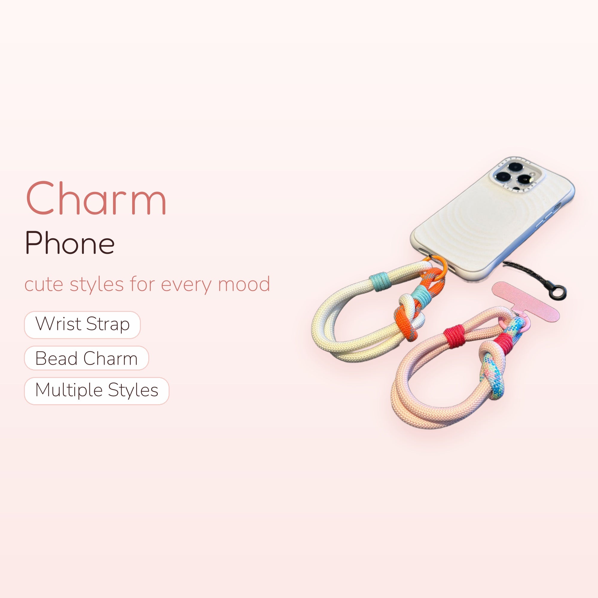 Colorful Rope Phone Charm Wristlet | Aesthetic Braided Lanyard Strap