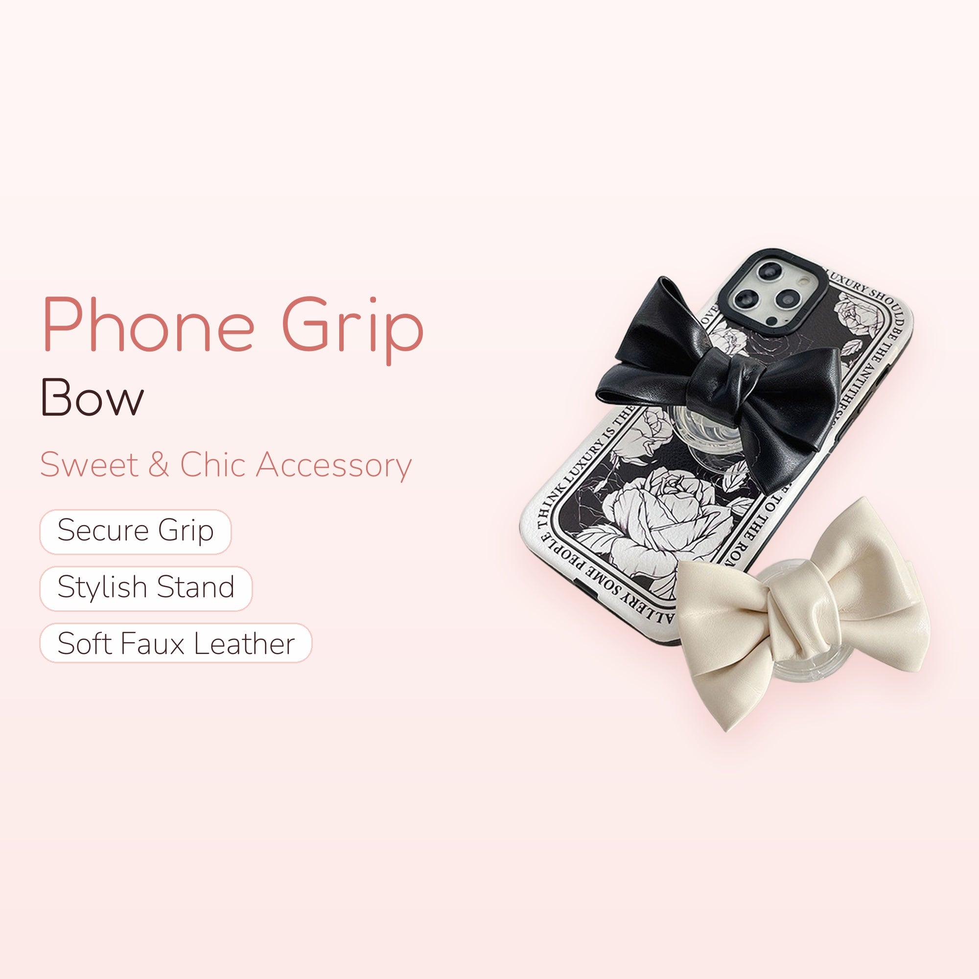 Cute Bow Phone Grip | Kawaii Pop Socket Stand