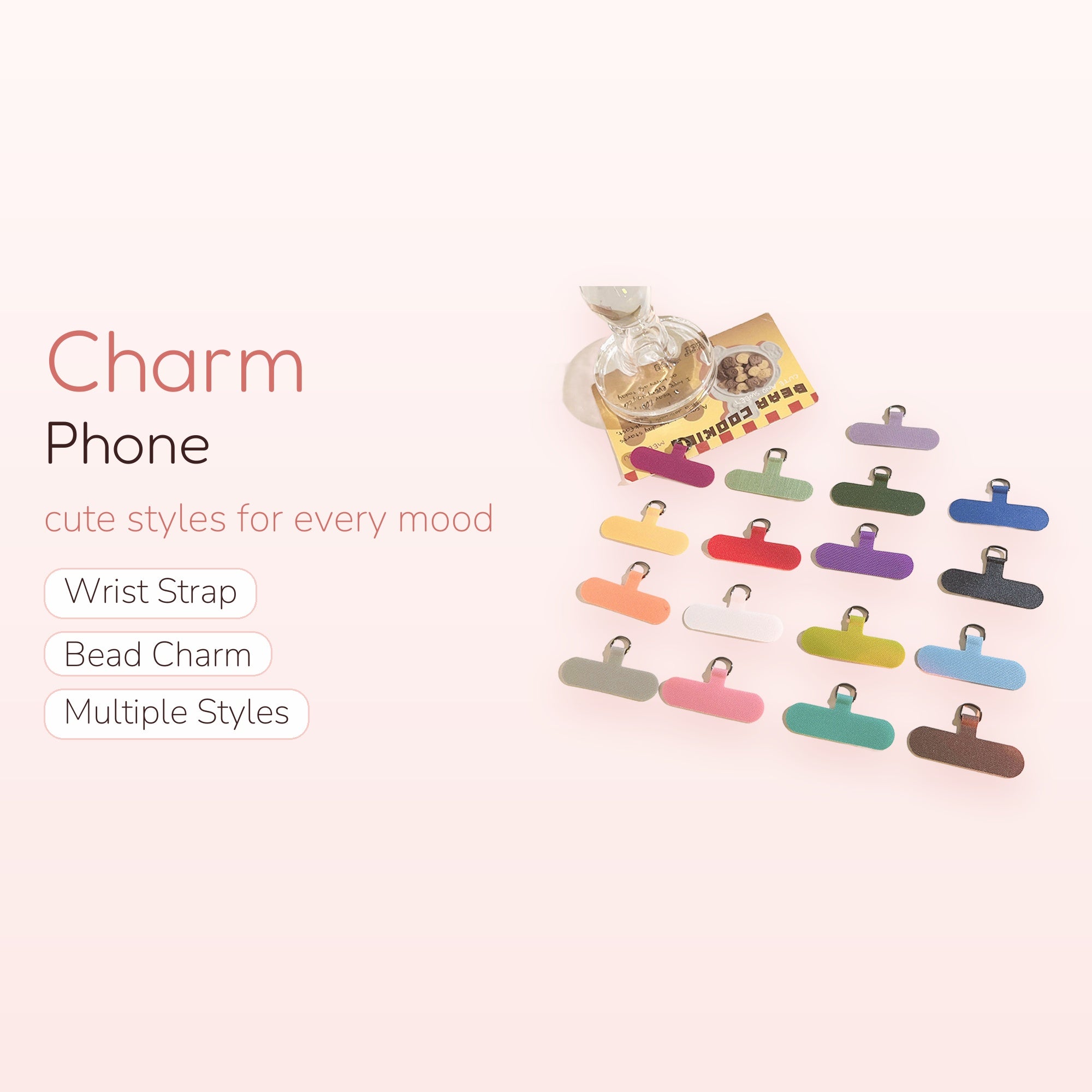 SIMPLYBUBBI — Assorted Plain Phone Patch Tabs | Universal Lanyard Connectors