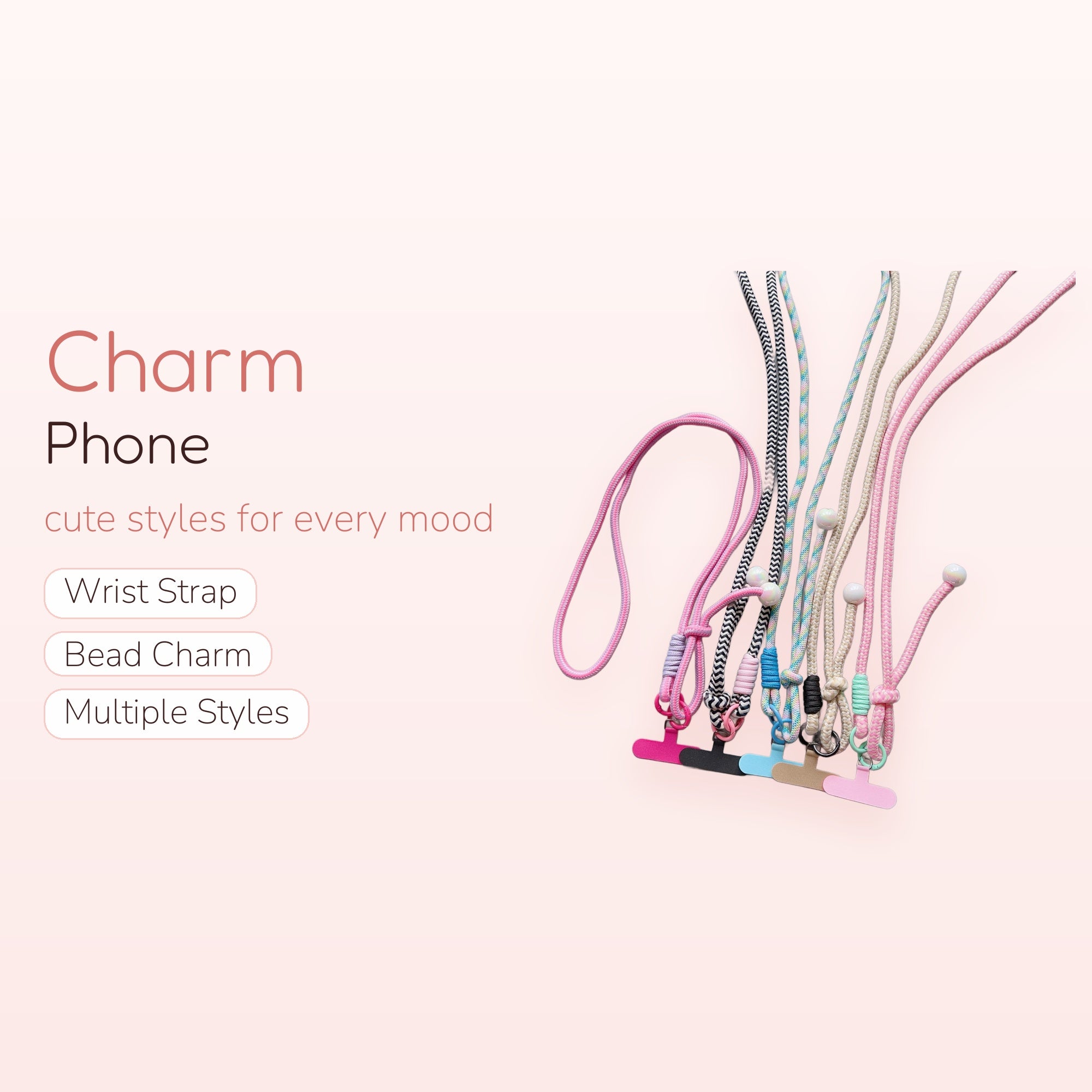 Aesthetic Braided Rope Phone Lanyard | Pastel Adjustable Crossbody Phone Strap