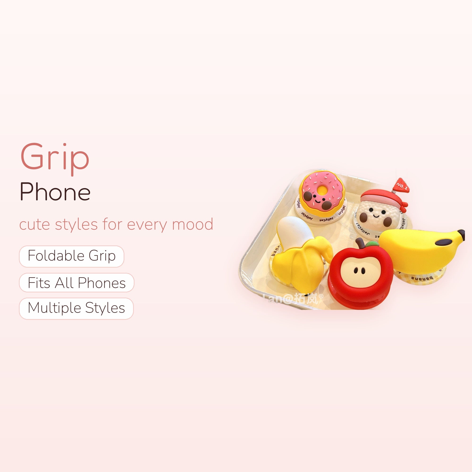 Kawaii Fruit & Donut Silicone Magnetic Phone Grip | Cute Pop Socket Stand