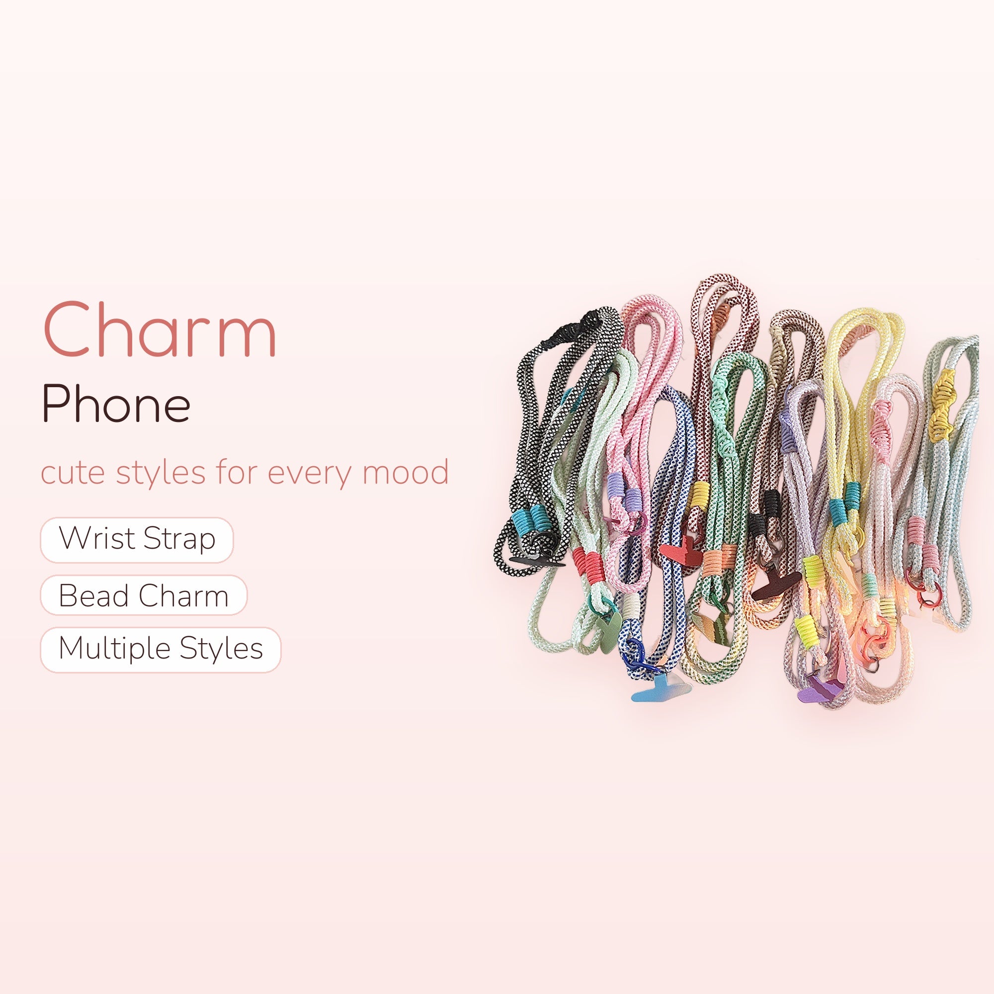 SIMPLYBUBBI — Braided Rope Phone Lanyard with Colorful Resin Hook | Aesthetic Crossbody Strap