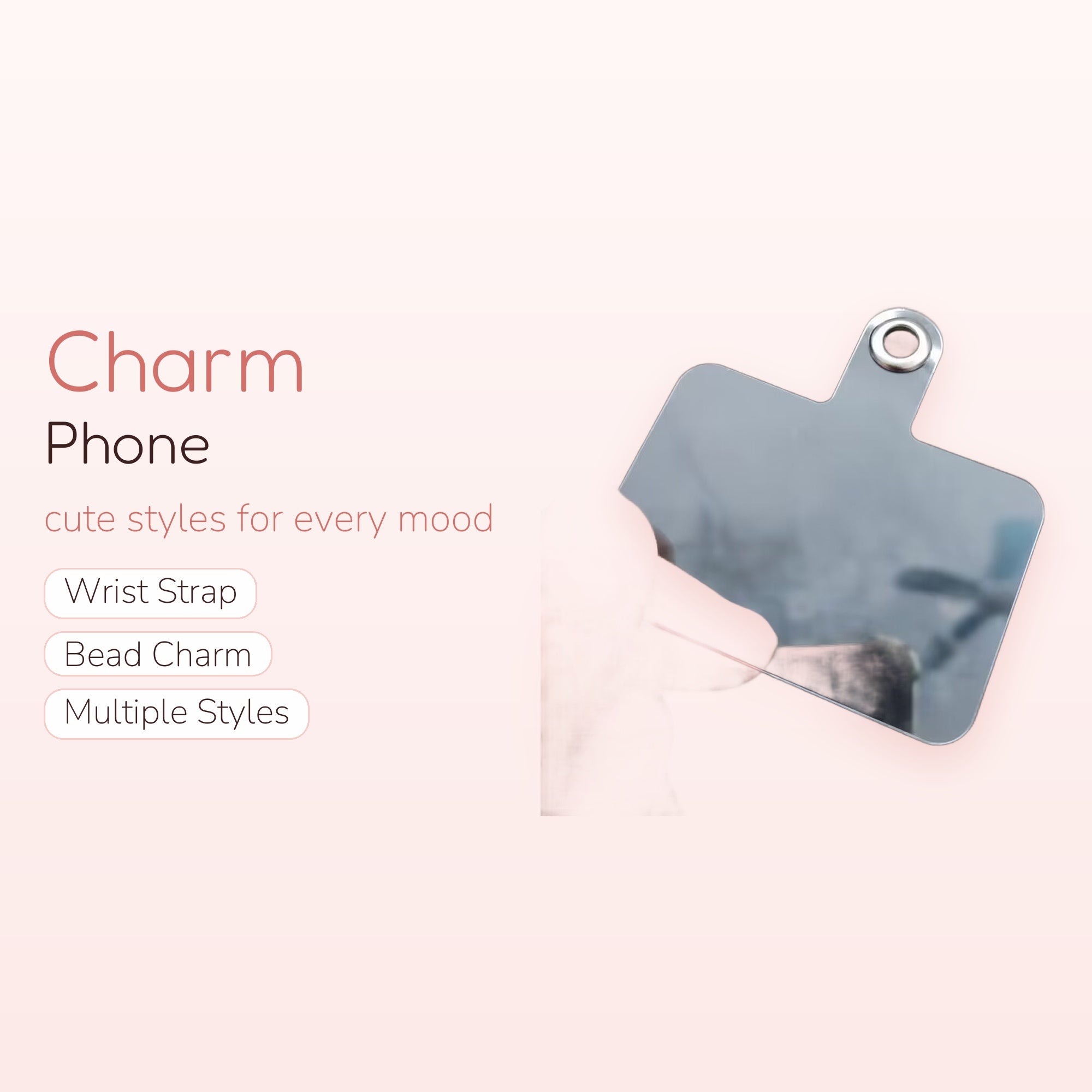 Clear Phone Charm Tether Tab | Universal Lanyard Connector Patch