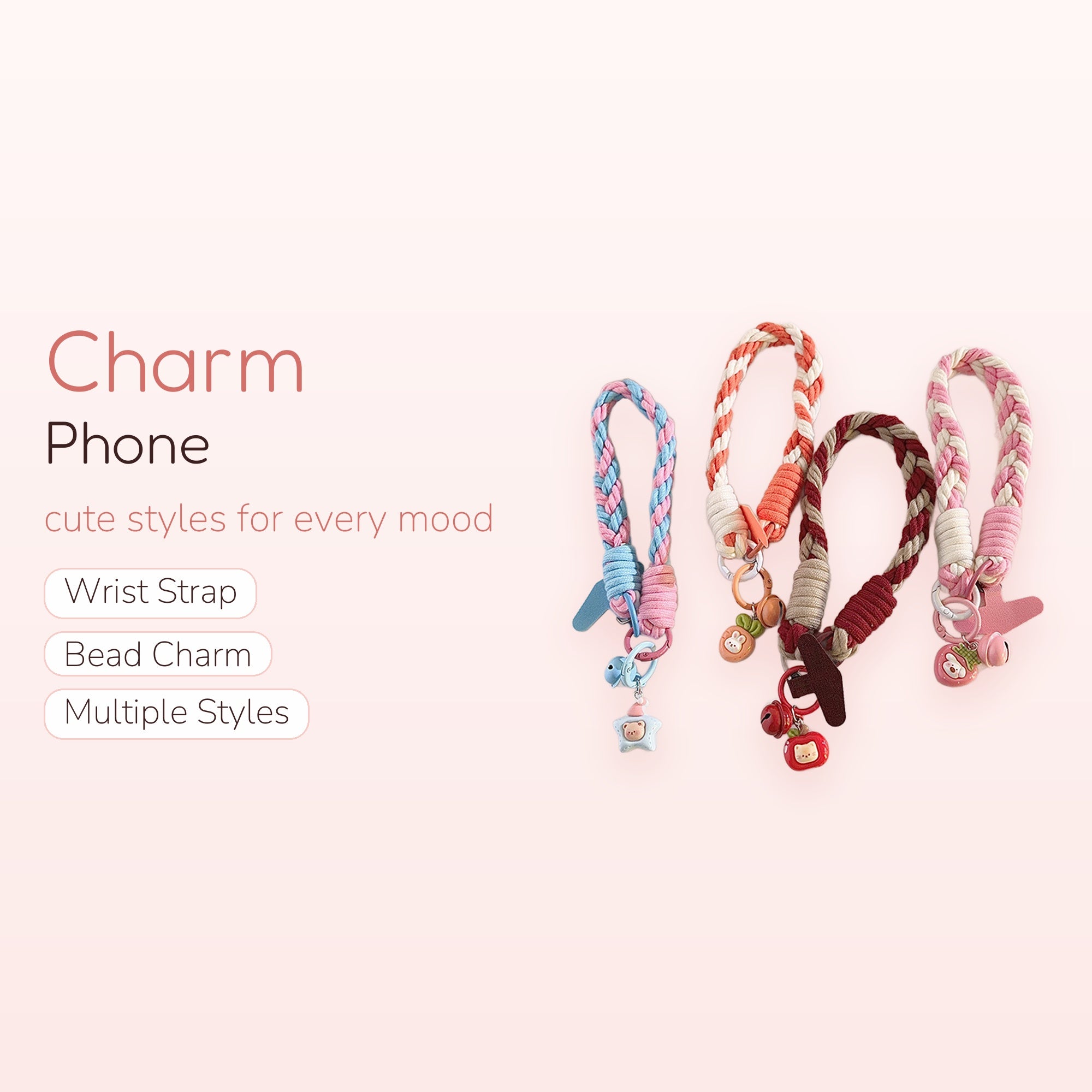 SIMPLYBUBBI — Whimsical Braided Phone Wristlet | Cute Animal & Fruit Lanyard