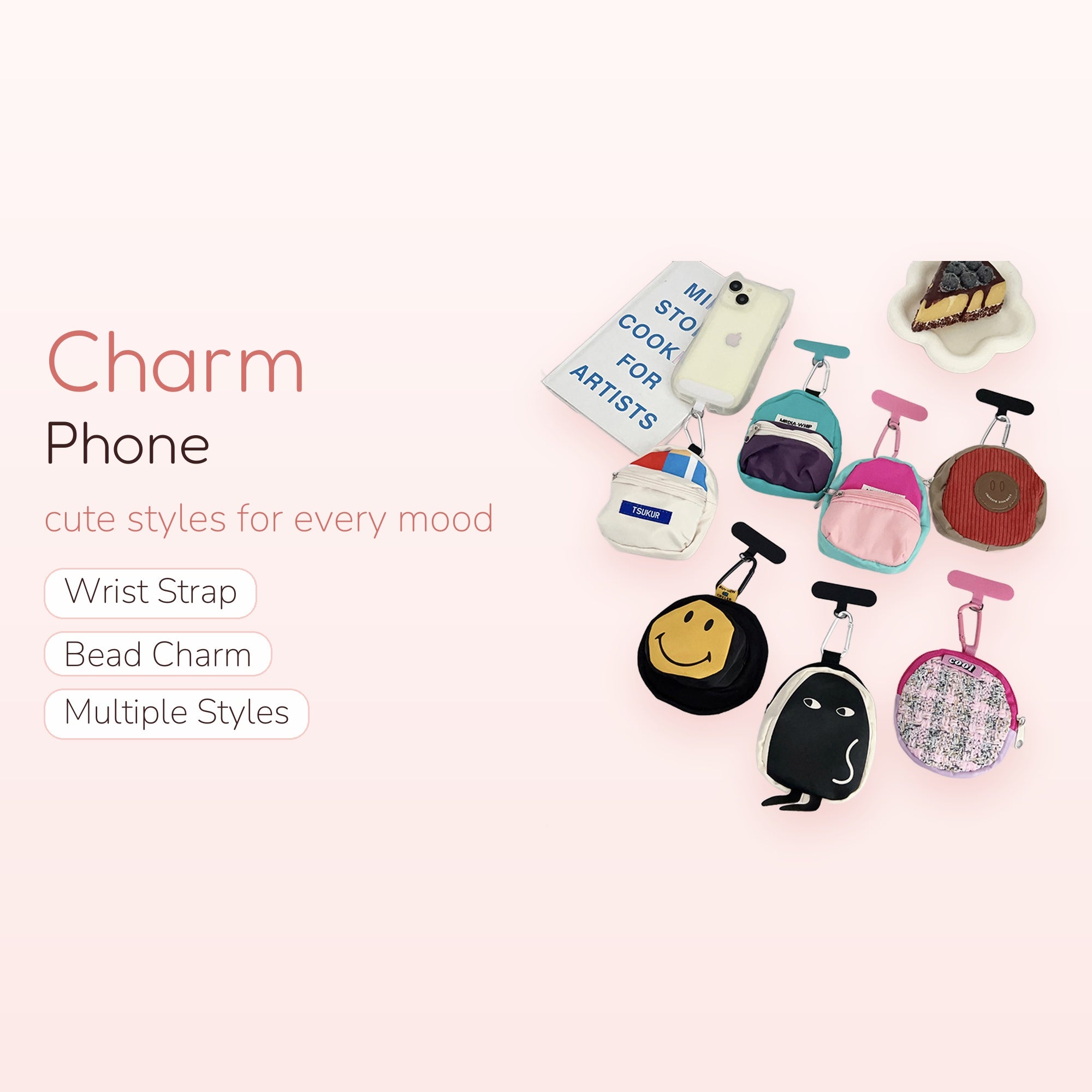Mini Backpack & Character Phone Charms | Cute Coin Purse Keychains for Phone