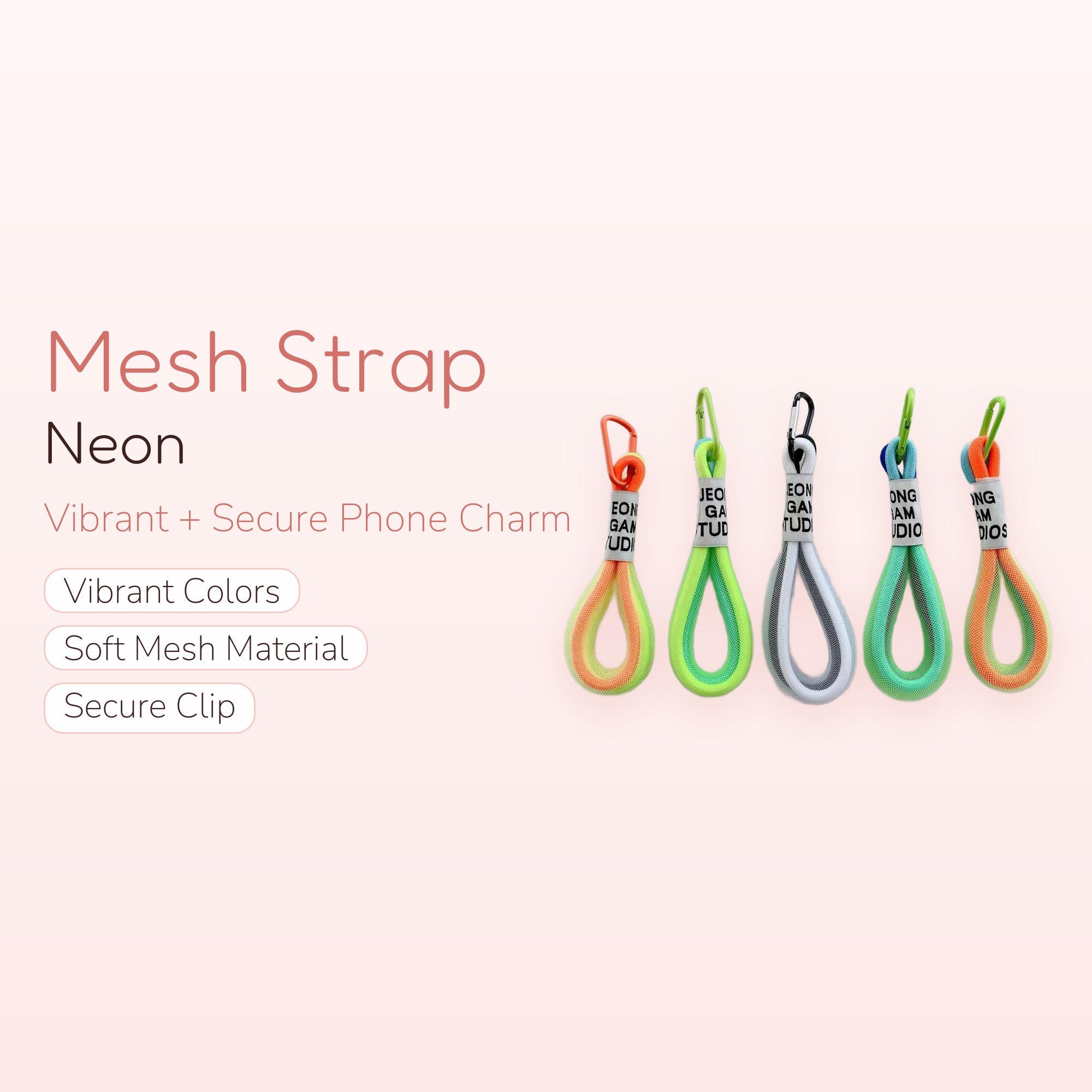 Neon Mesh Phone Charm Strap | Cute Wrist Lanyard Keychain | Y2K Aesthetic | Trendy Phone Accessory | Gift for Her