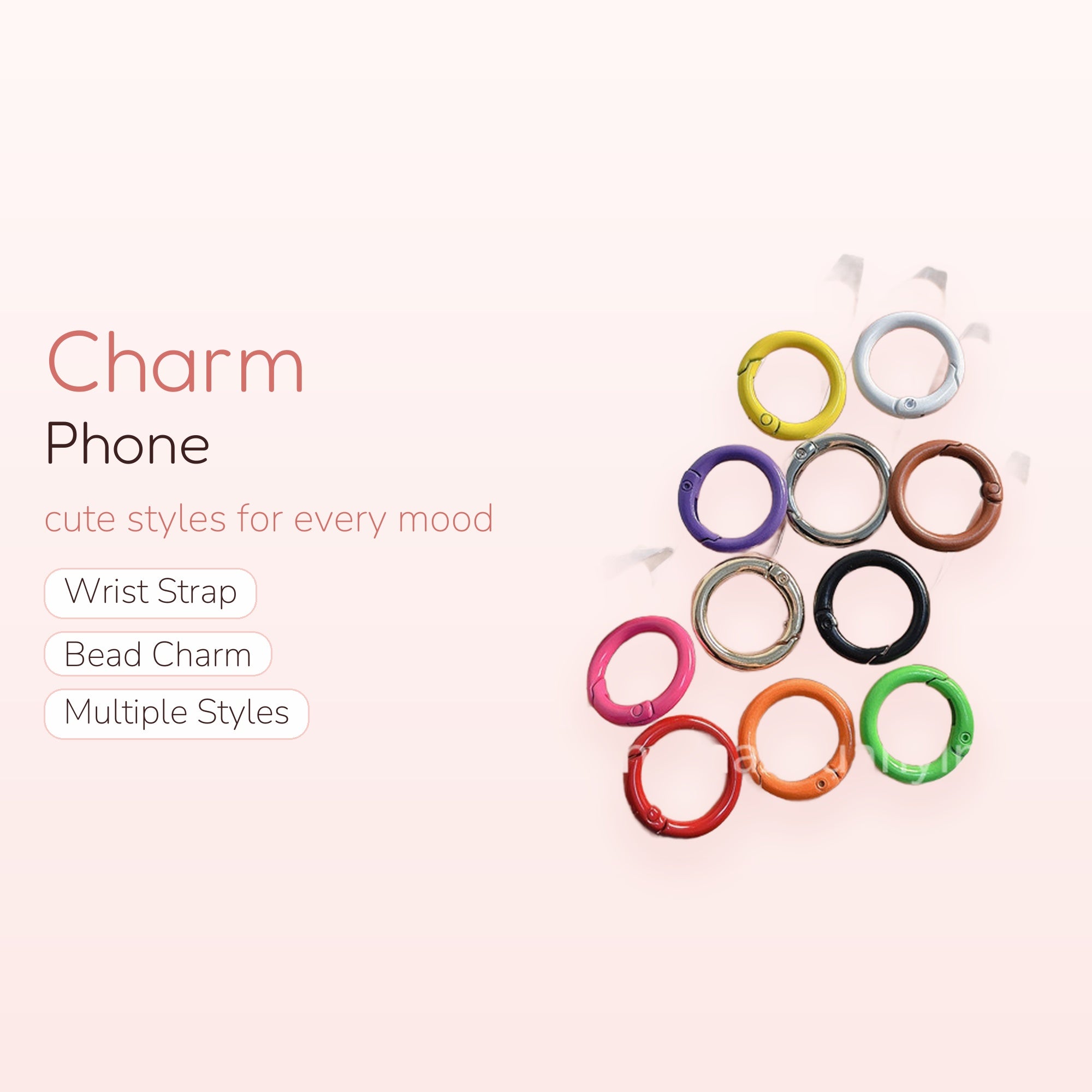 Colorful Round Spring Gate O-Ring Clasps | Aesthetic Keychain Bag Charms
