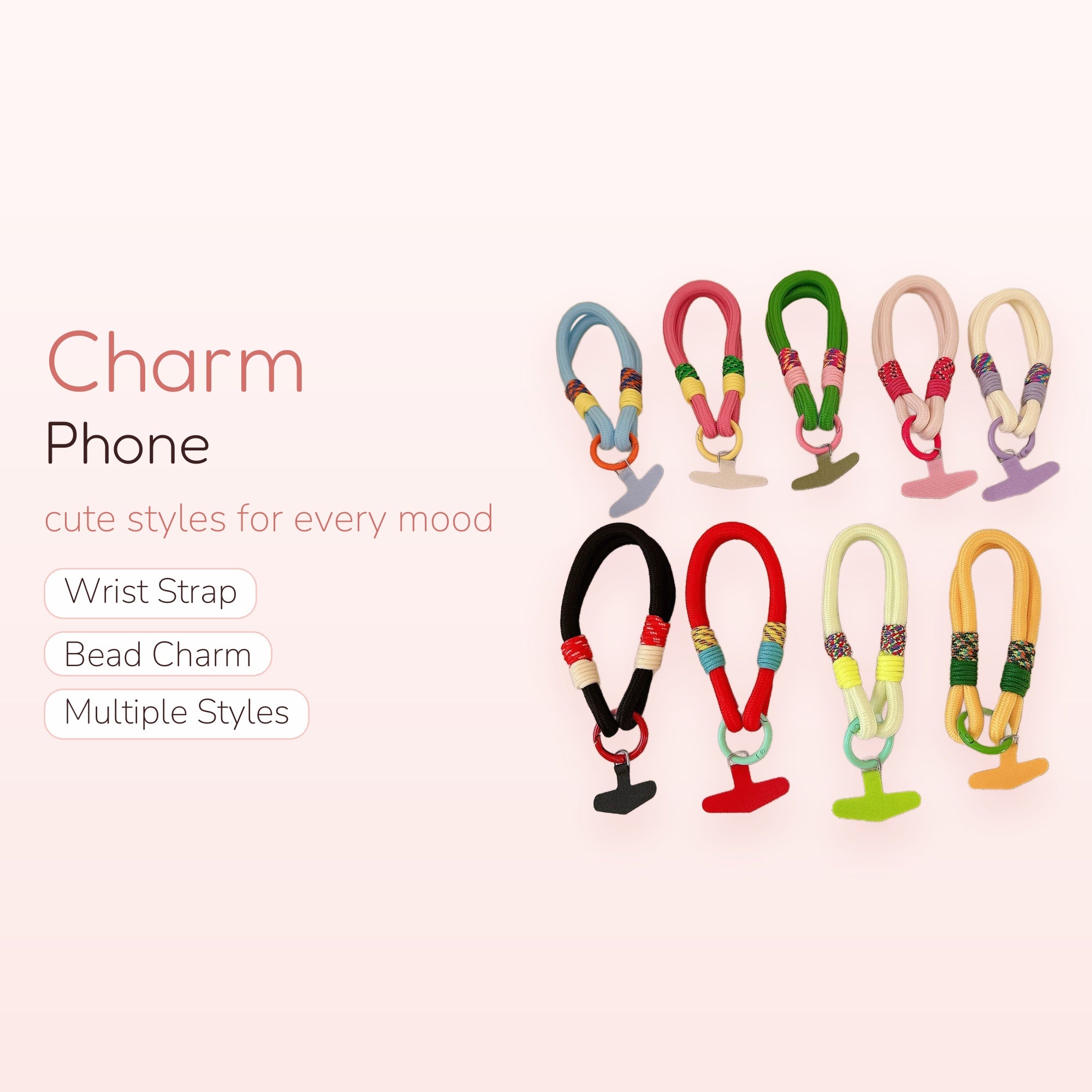 Colorful Braided Rope Phone Charm Strap | Y2K Aesthetic Wrist Lanyard