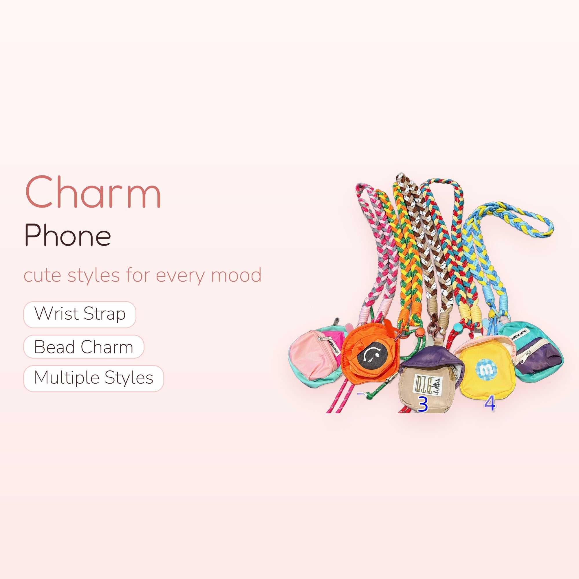 Braided Rope Mini Backpack Phone Charm | Colorful Lanyard Wrist Strap Keychain
