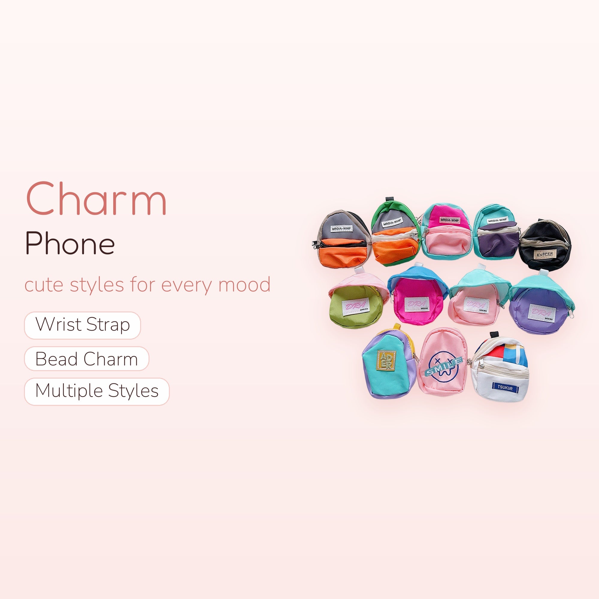 Miniature Backpack Phone Charms | Cute Coin Purse Keychains