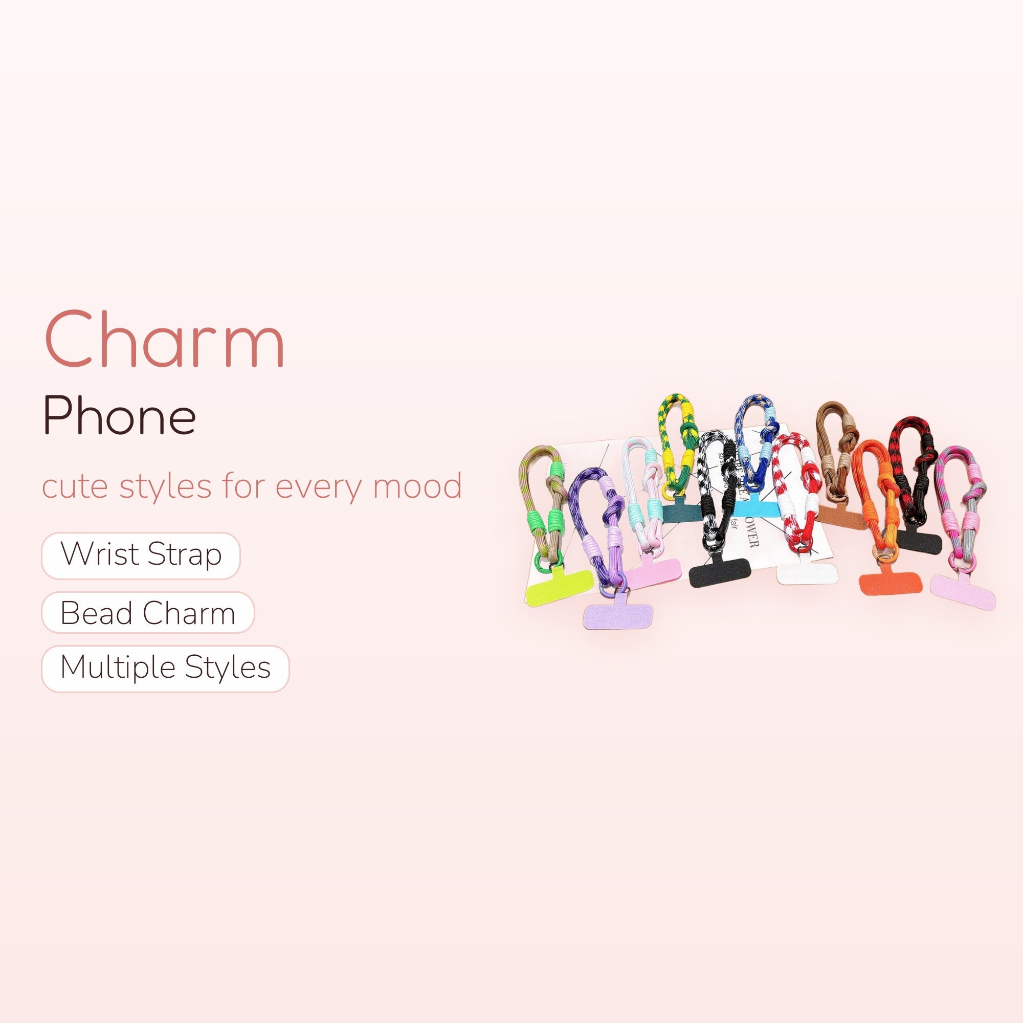 Colorful Braided Rope Phone Charm Strap | Aesthetic Wrist Lanyard for Phone Cases